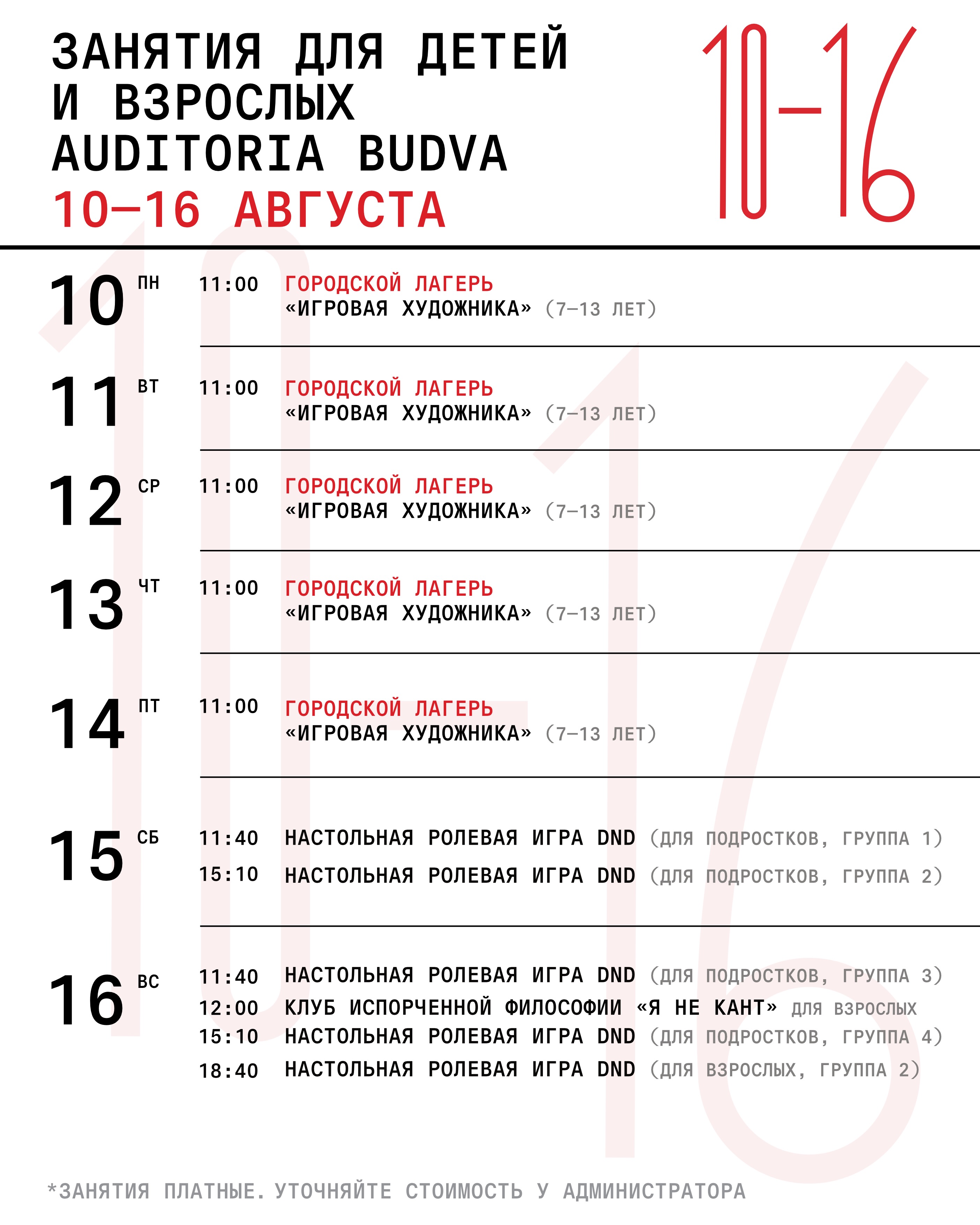 Клуб испорченной философии «Я не Кант» для взрослых, Auditoria Budva