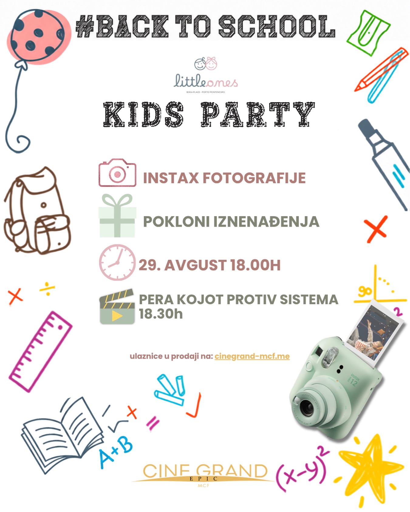 Back to School Kids Party, CineGrand Epic bioskop