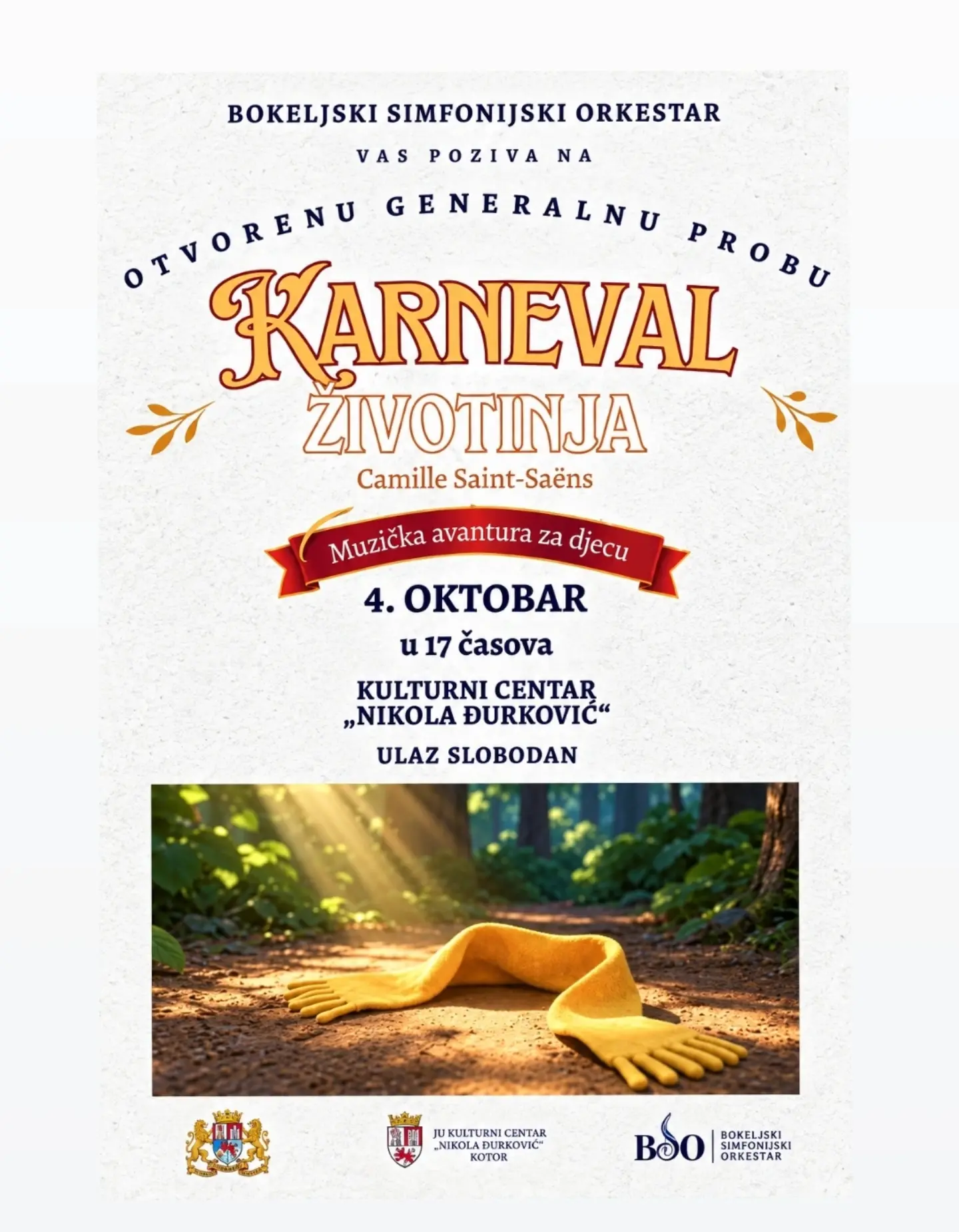 Otvorena generalna proba „Karneval životinja", Kulturni centar Kotor