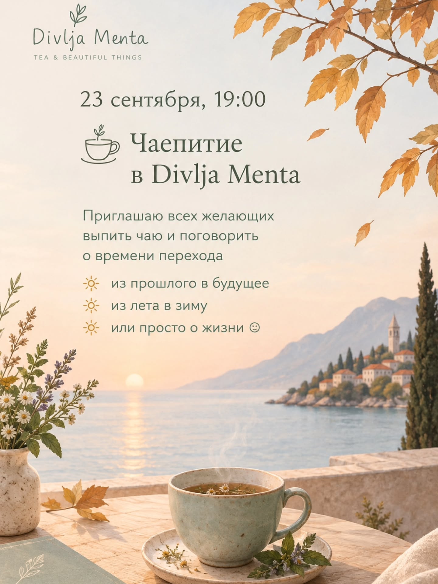 Чаепитие в Divlja Menta: разговор о времени перехода, Divlja Menta