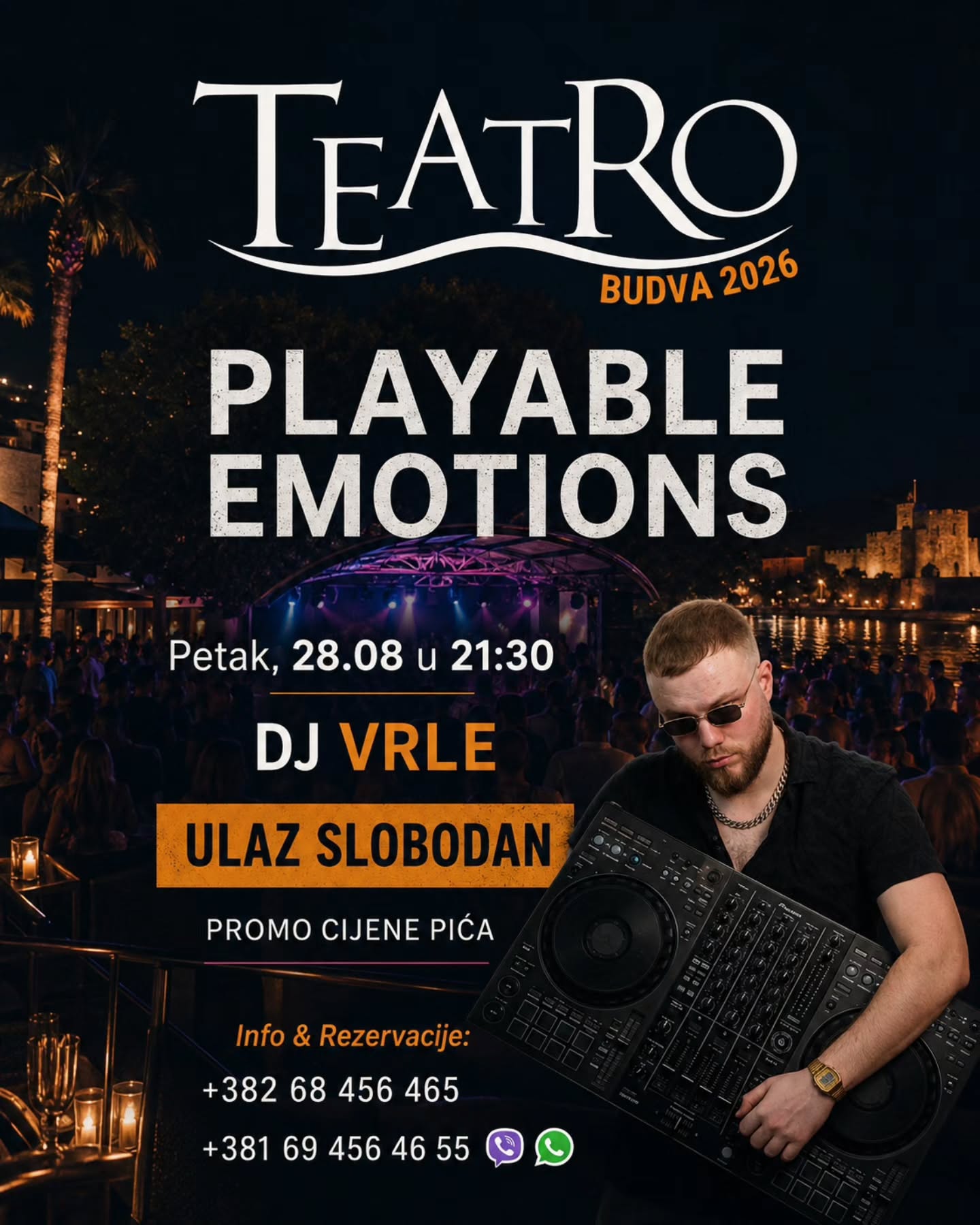 PLAYABLE EMOTIONS: DJ VRLE, Teatro Budva