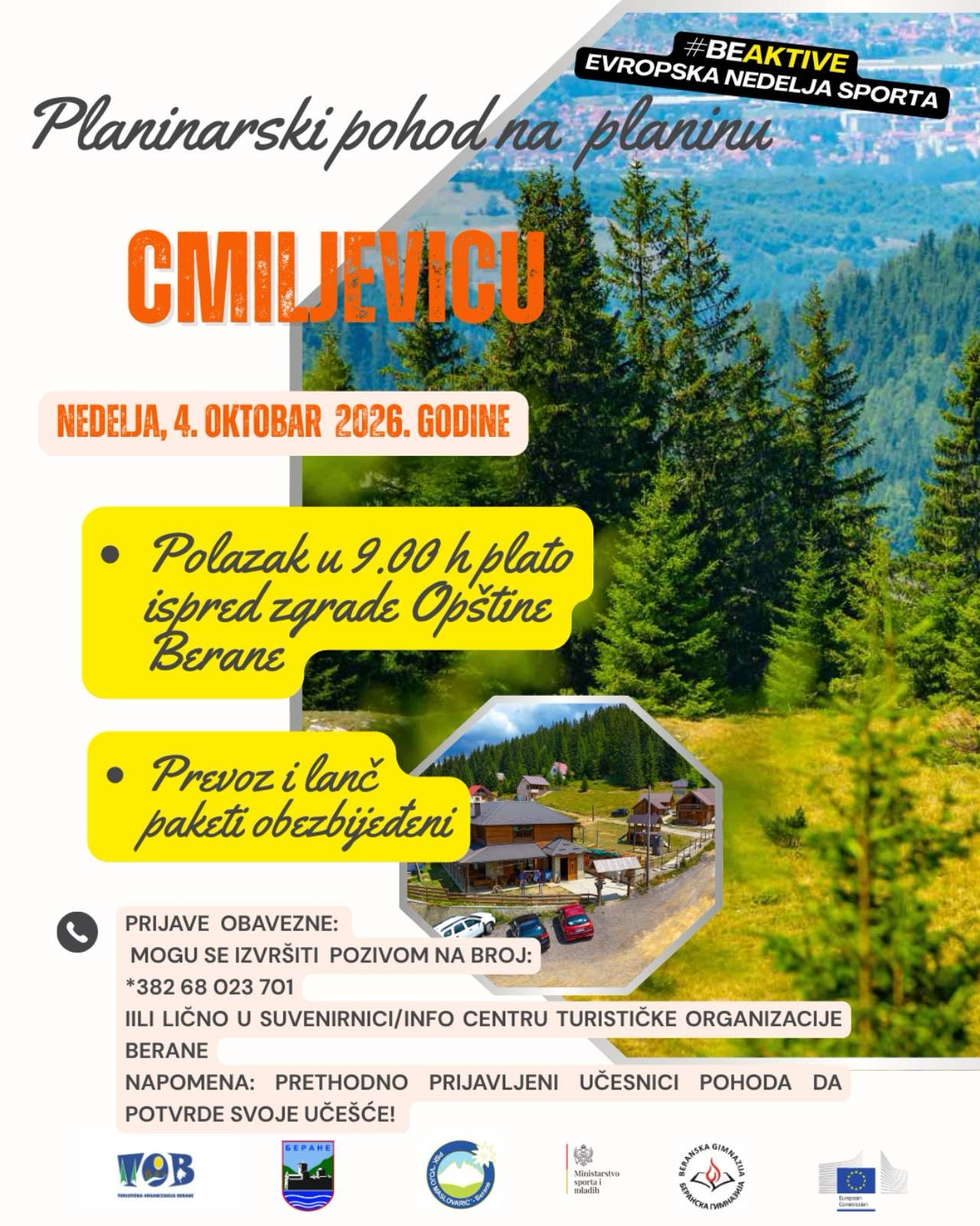 Planinarski pohod na planinu Cmiljevicu, Plato ispred zgrade Opštine Berane