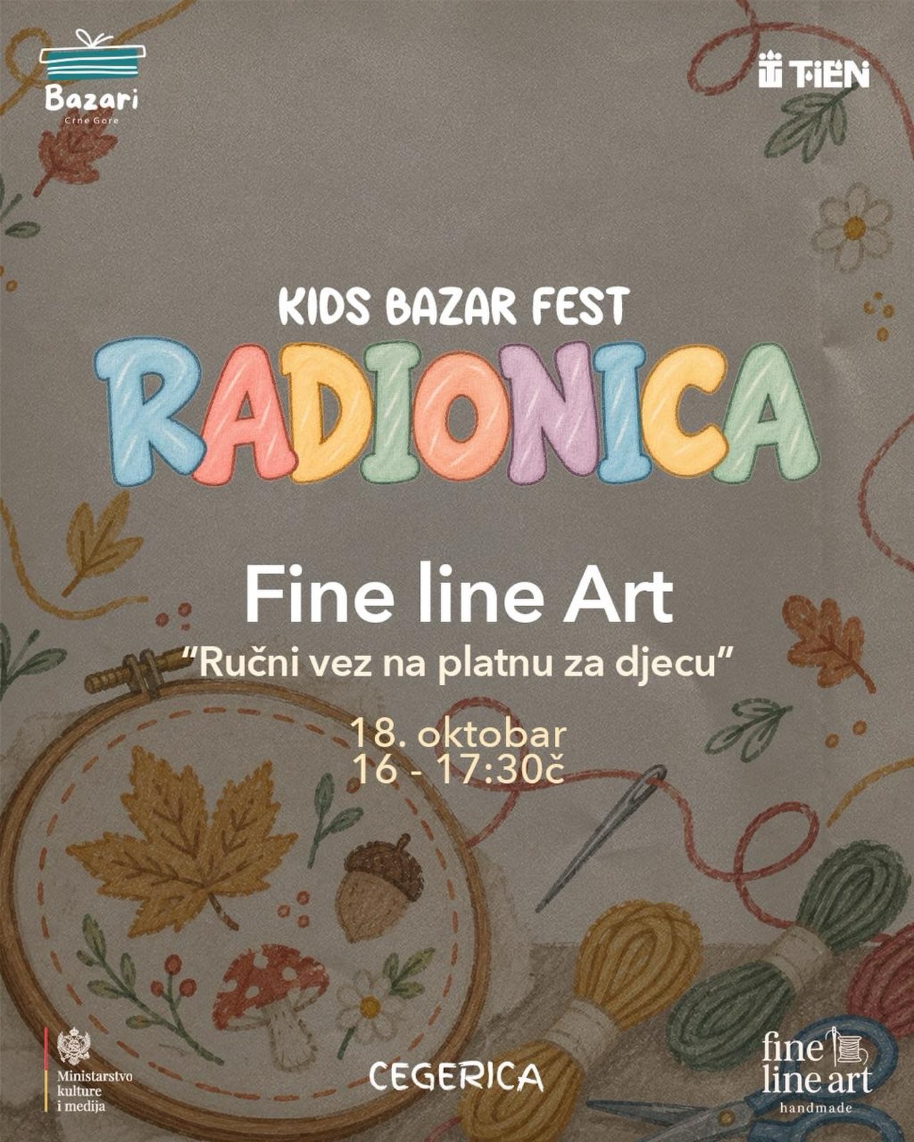 Ručni vez na platnu za djecu