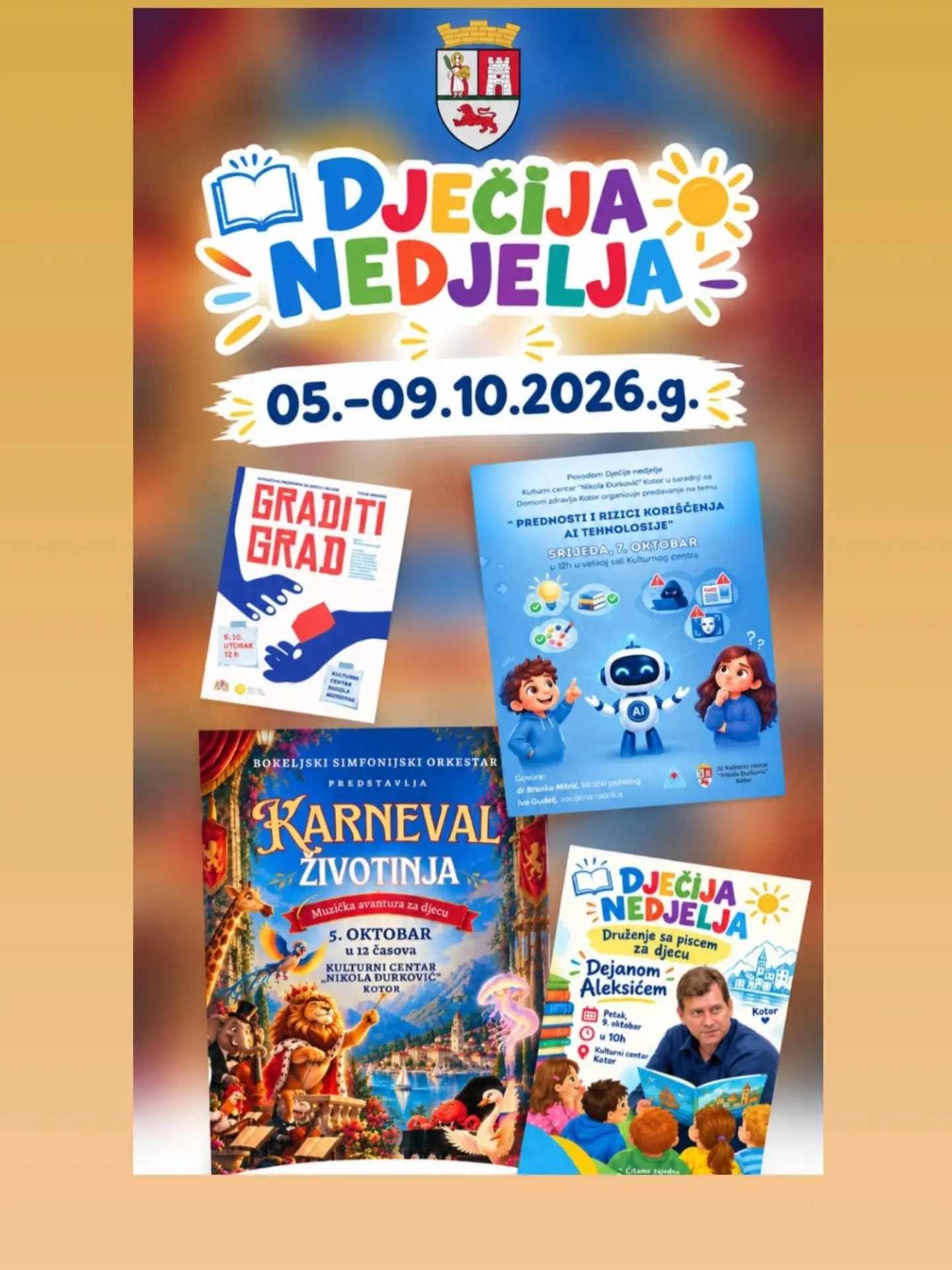 Svečano otvaranje Dječije nedjelje i audio-vizuelni program „Karneval životinja", Kulturni centar Kotor