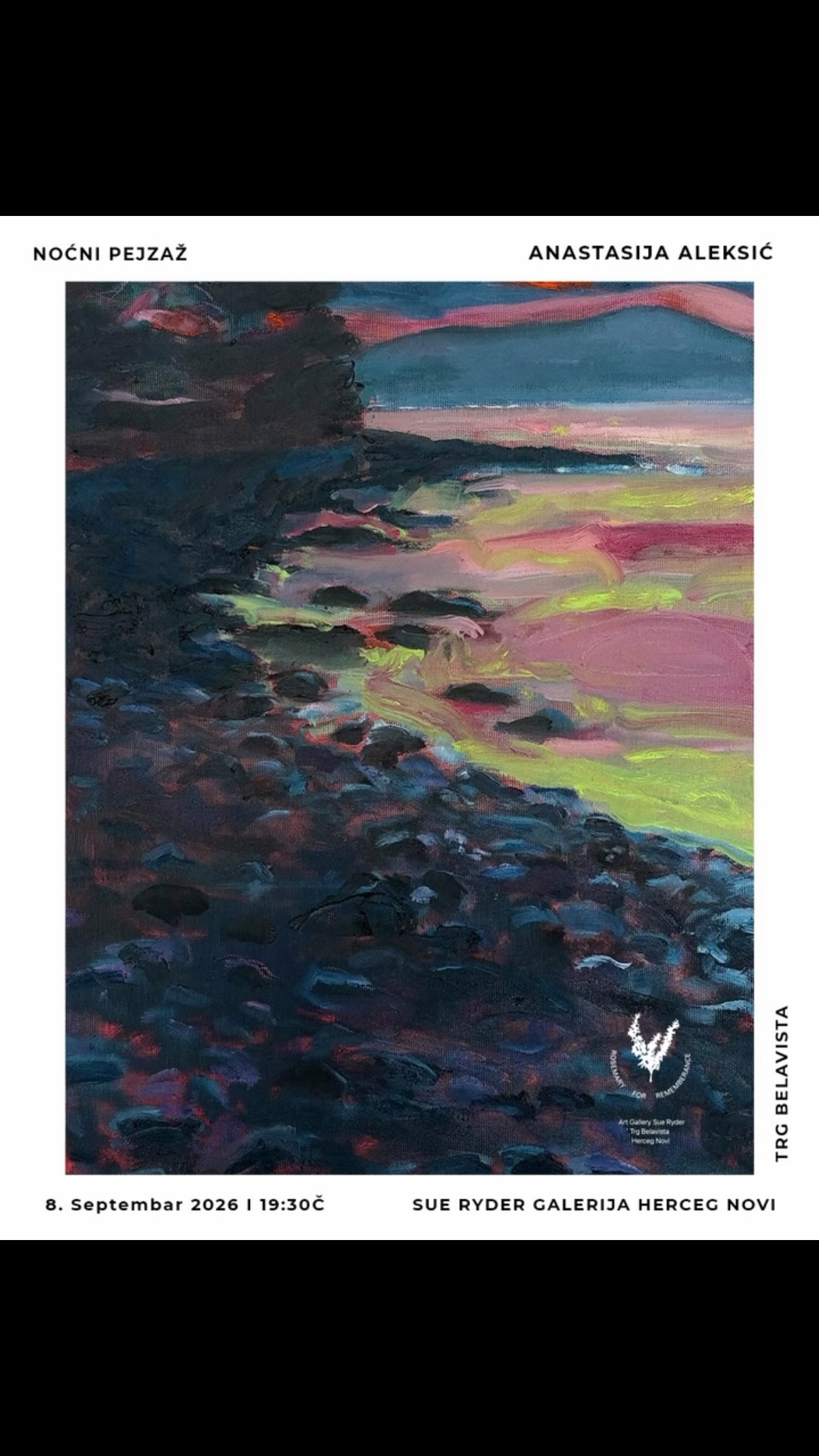 Noćni pejzaž - Solo exhibition by Anastasija Aleksić, Sue Ryder Art Gallery