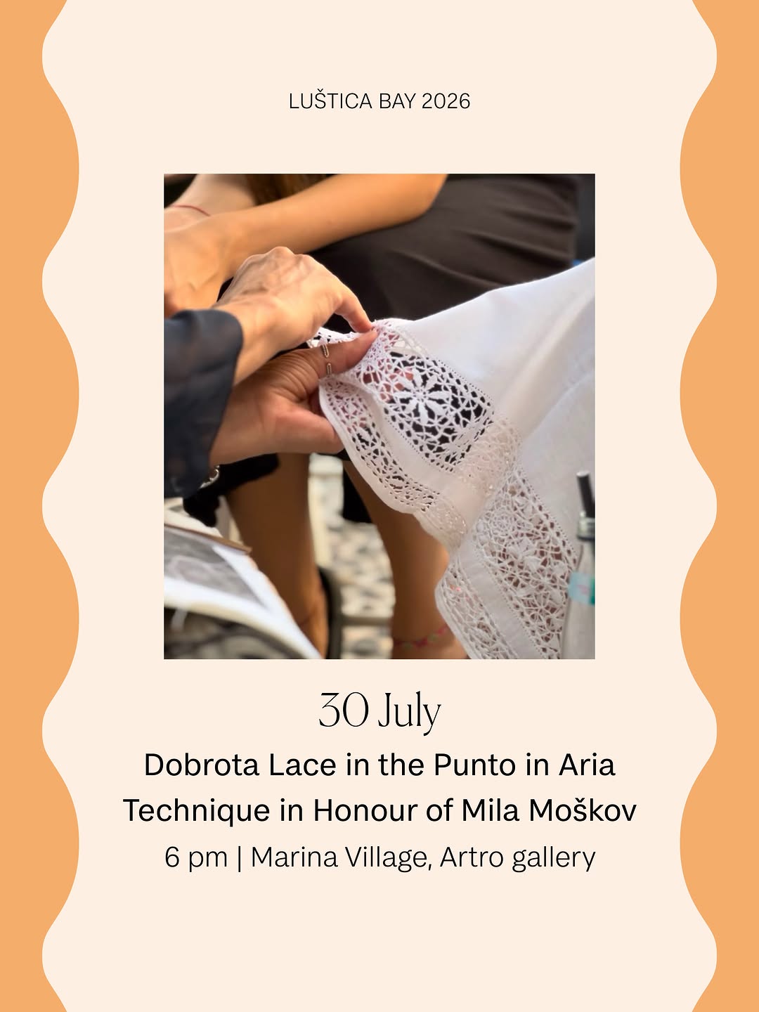 Dobrota Lace in the Punto in Aria Technique in Honour of Mila Moskov