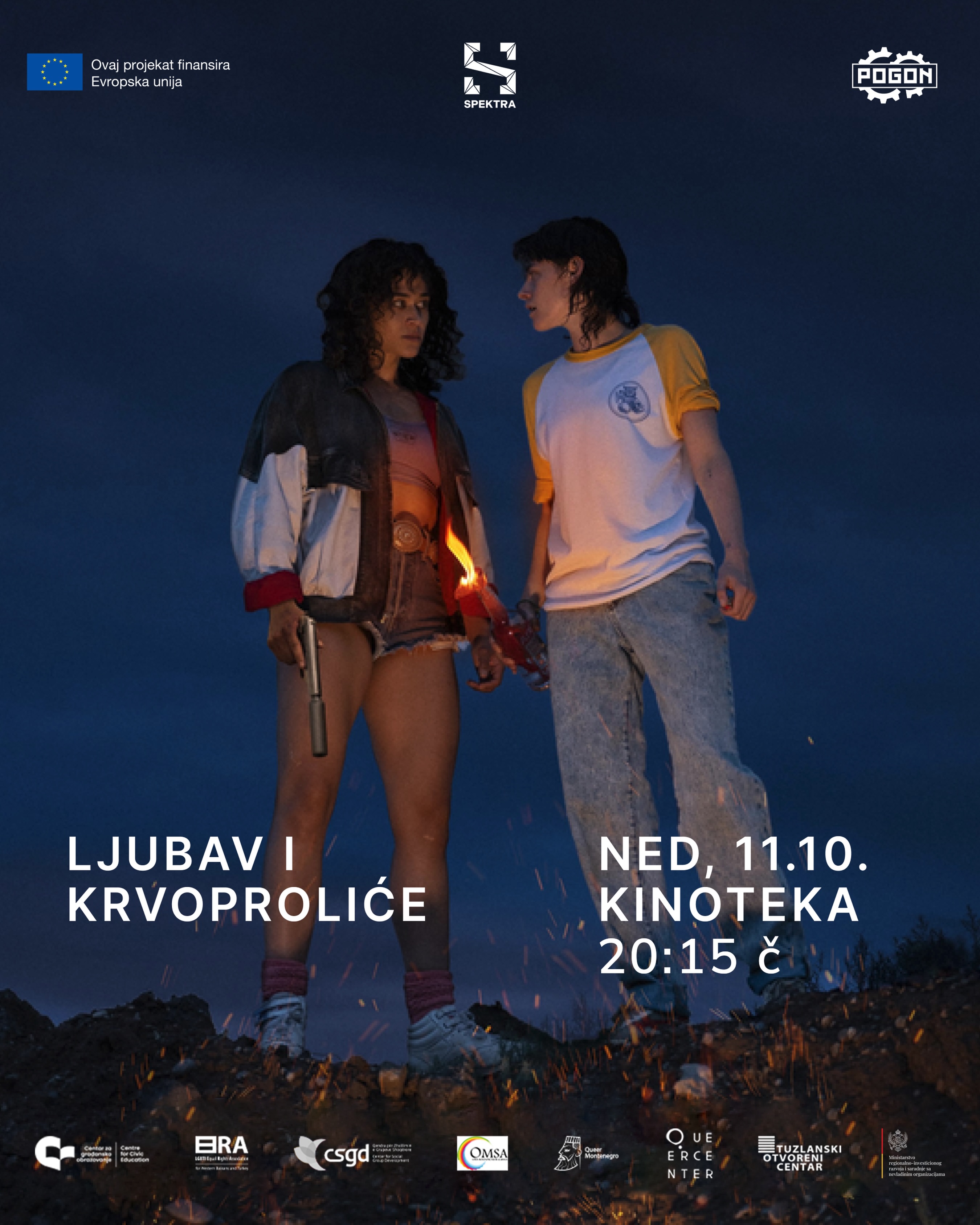 Ljubav i krvoproliće (Love Lies Bleeding) -- projekcija filma, Crnogorska kinoteka