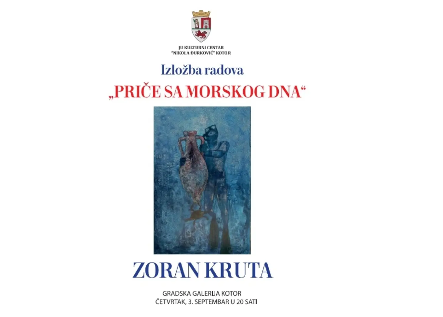 Izložba radova PRIČE SA MORSKOG DNA, Kulturni centar Kotor