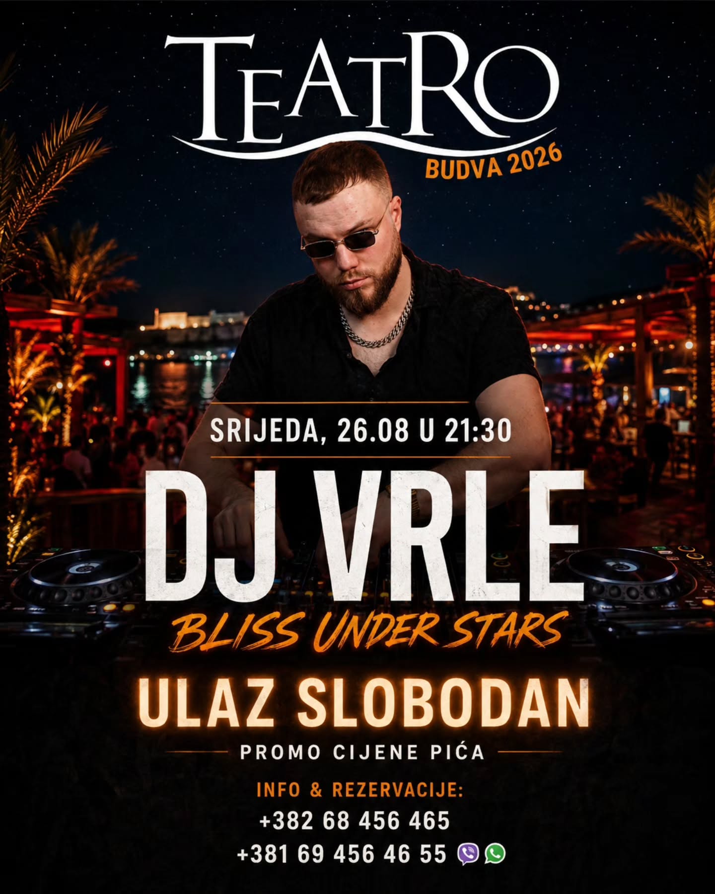 DJ VRLE - BLISS UNDER STARS, Teatro Budva