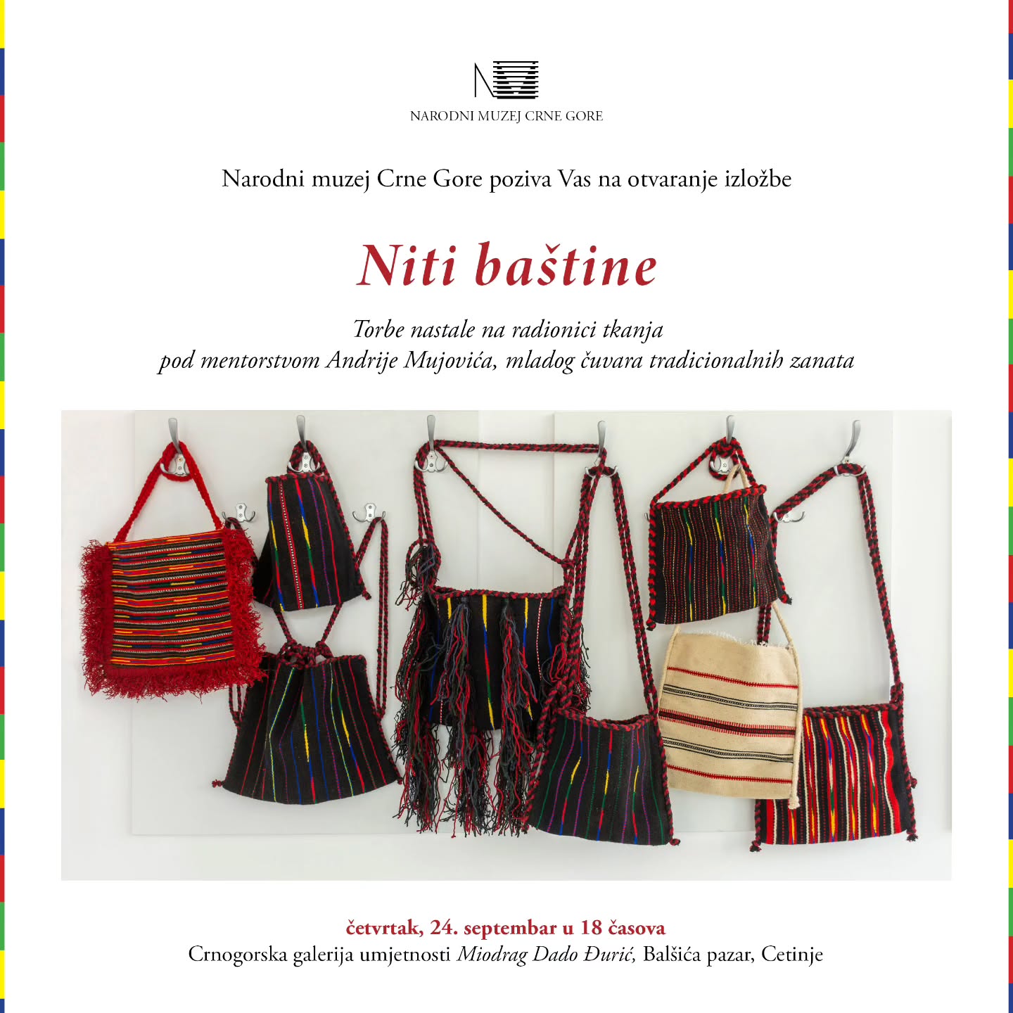 Otvaranje izložbe „Niti baštine", Crnogorska galerija umjetnosti „Miodrag Dado Đurić", Balšića pazar