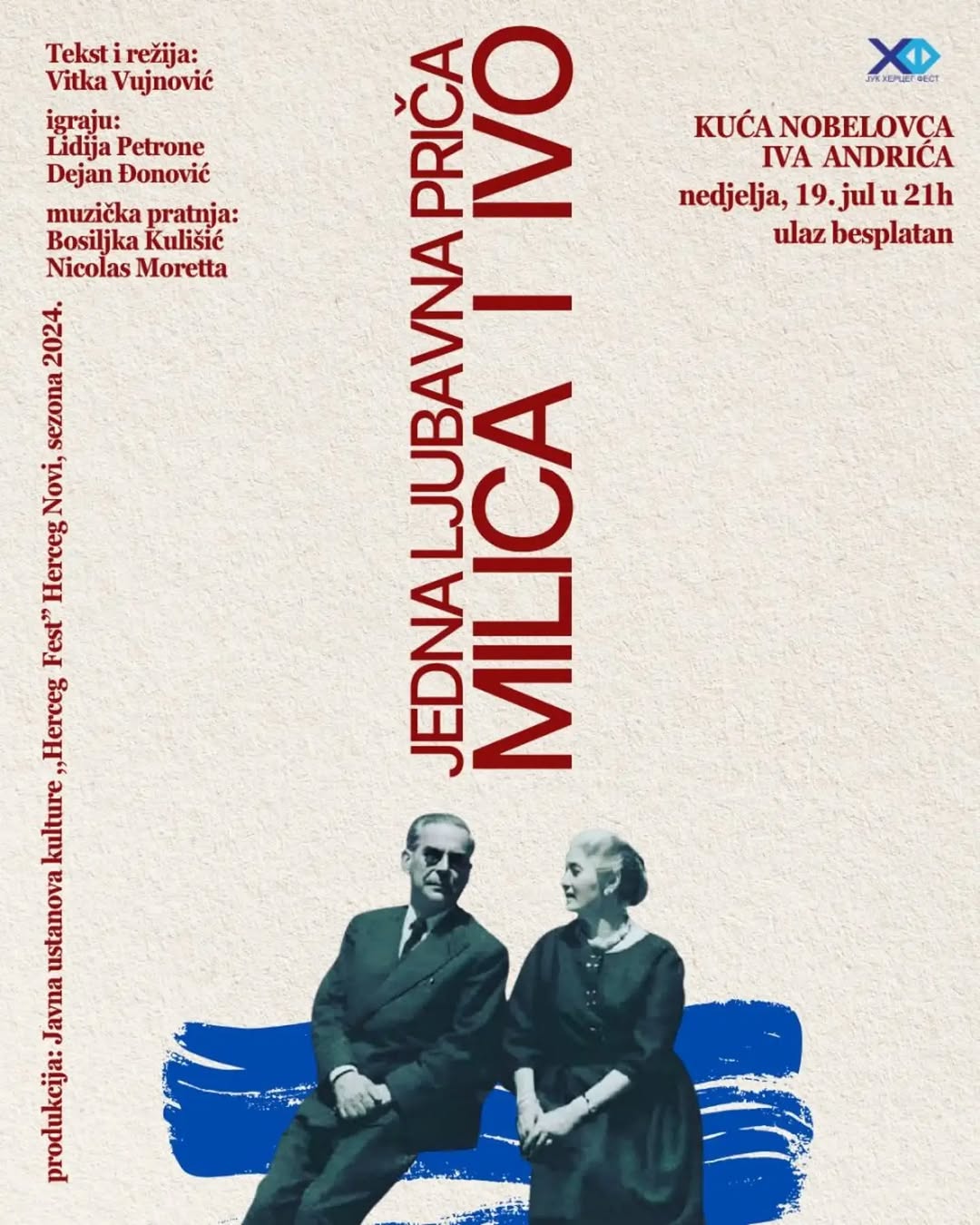 Poetsko - muzički lirski performans „Jedna ljubavna priča: Milica i Ivo"