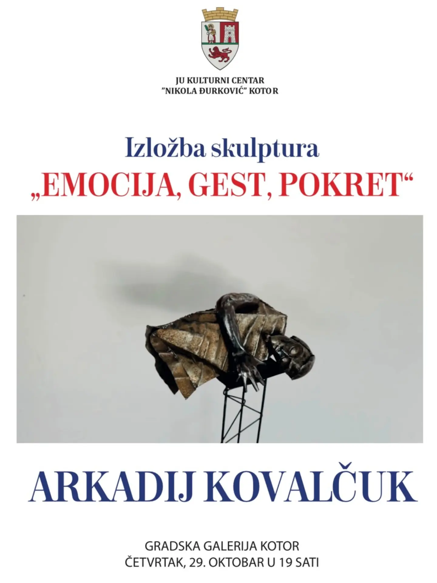 Izložba skulptura "Emocija, gest, pokret" -- Arkadij Kovalčuk, Gradska galerija Kotor