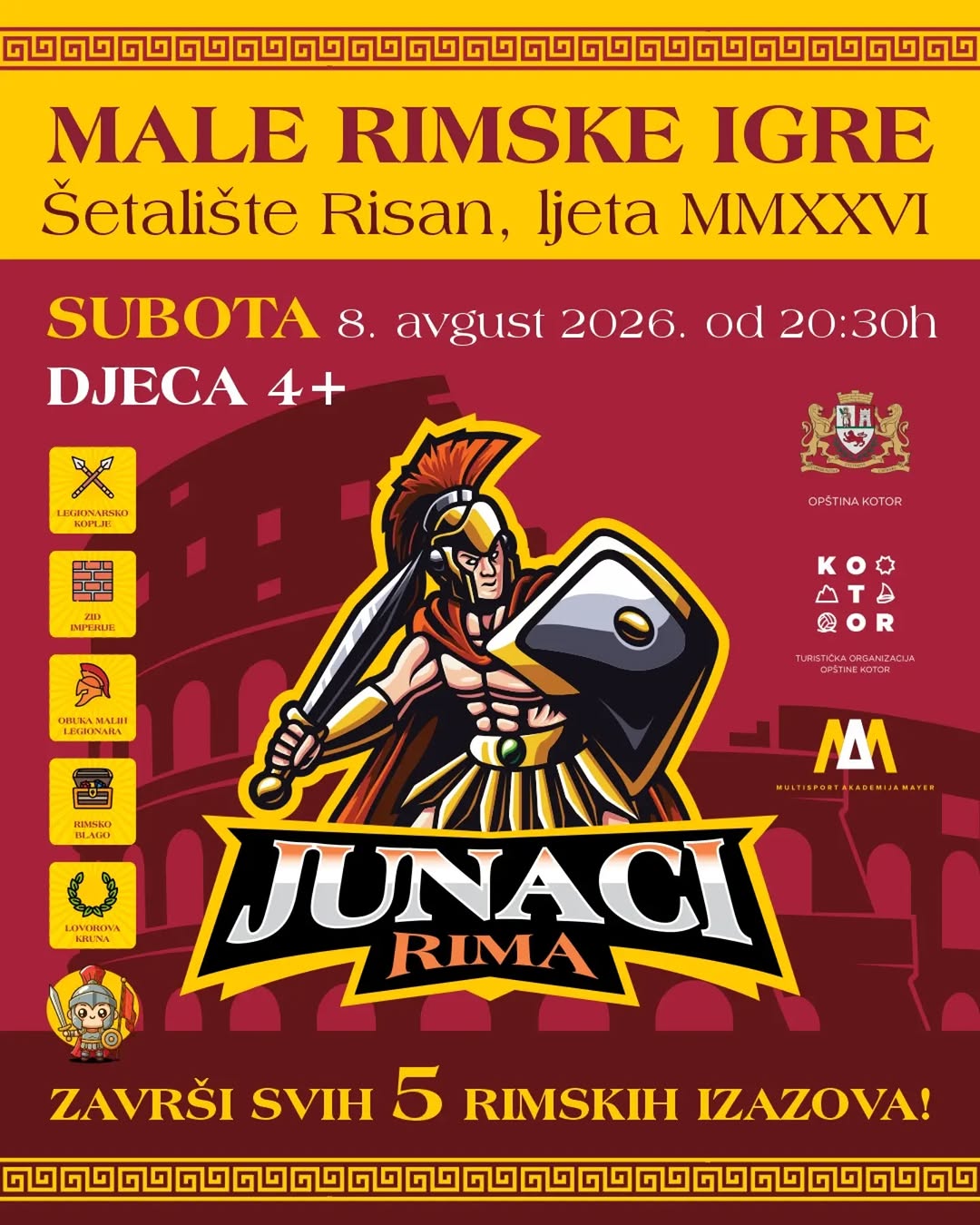 Male rimske igre, Šetalište Risan