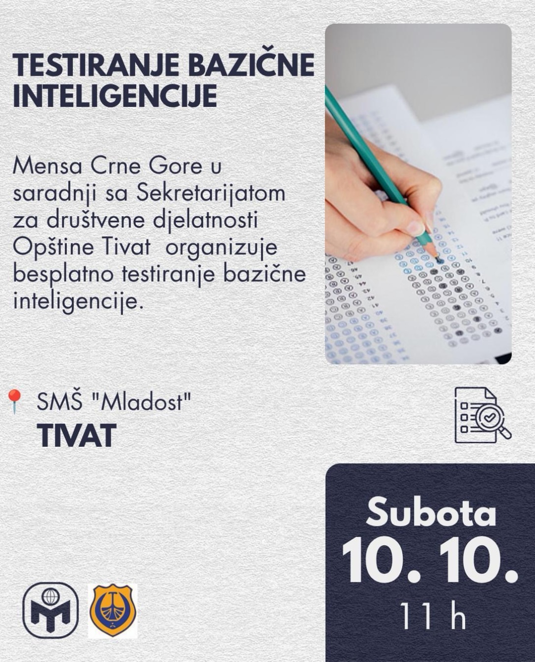 Testiranje bazične inteligencije, JU Srednja mješovita škola „Mladost“