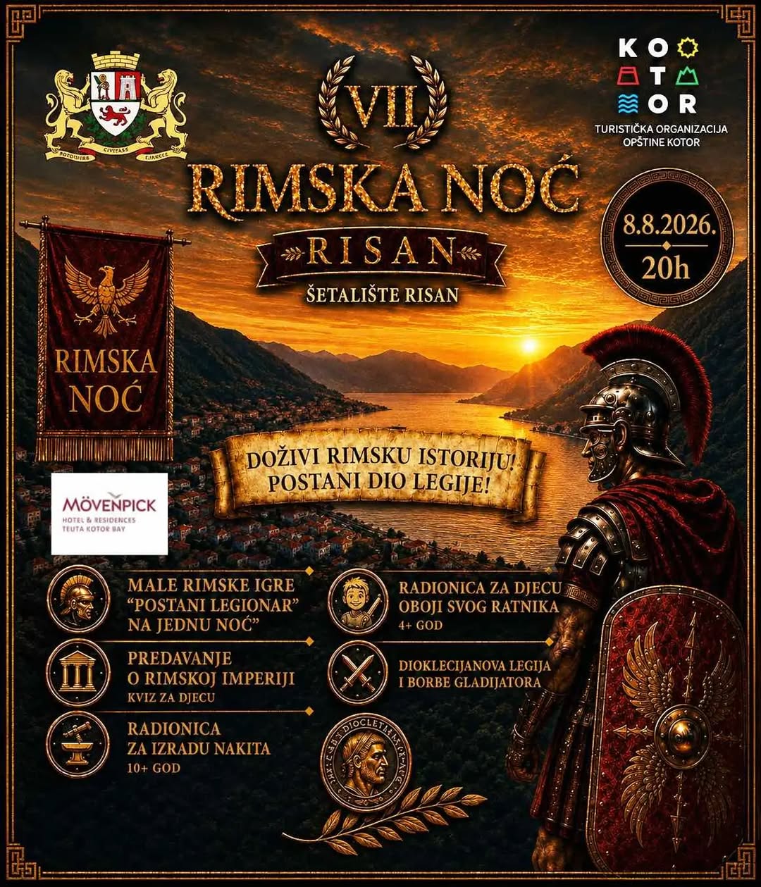Rimska noć, Šetalište u Risnu