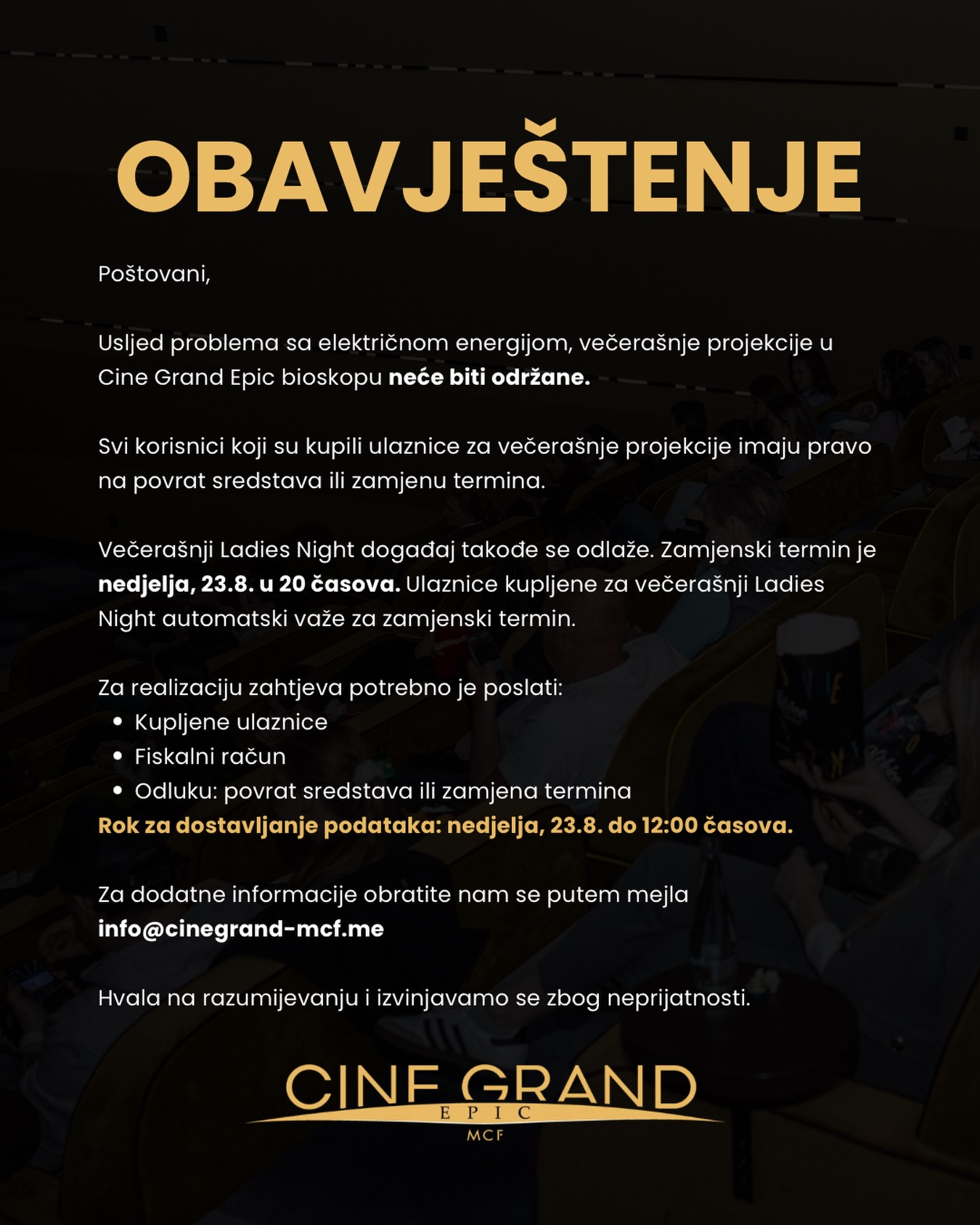 Ladies Night, Cine Grand Epic