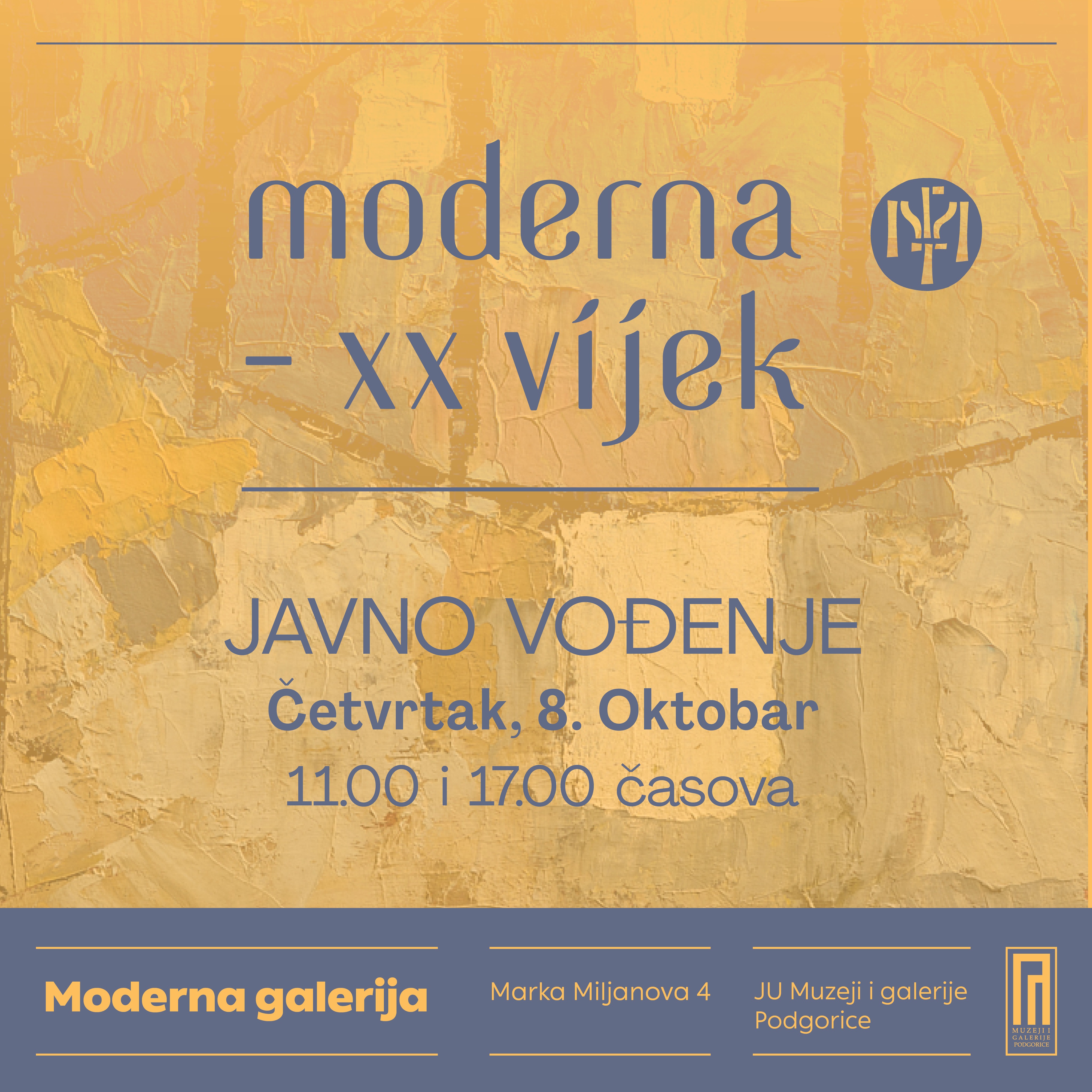 Javno vođenje kroz izložbu „Moderna - XX vijek", Moderna galerija