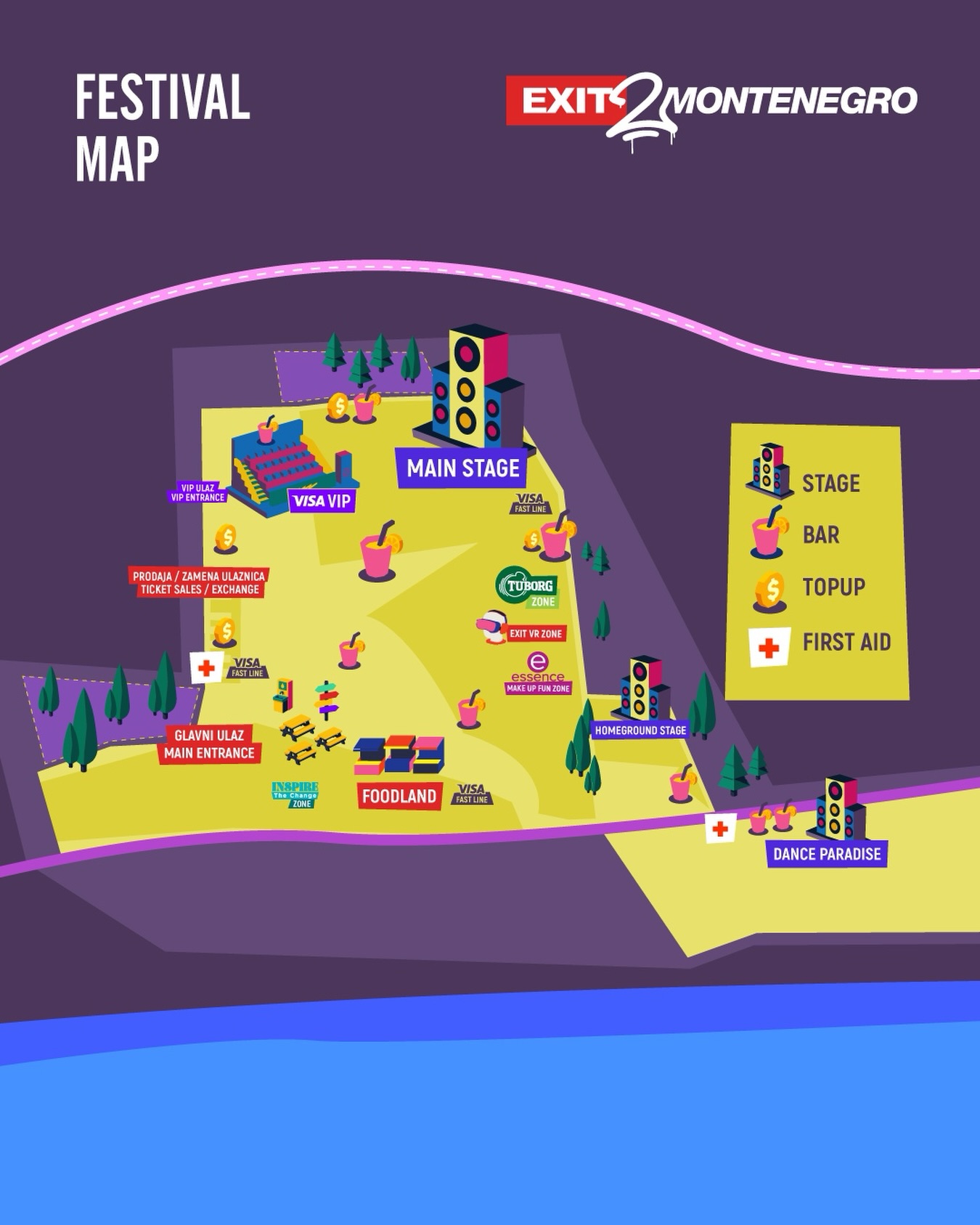 Sea Dance Festival Map 2026, Bečići Beach