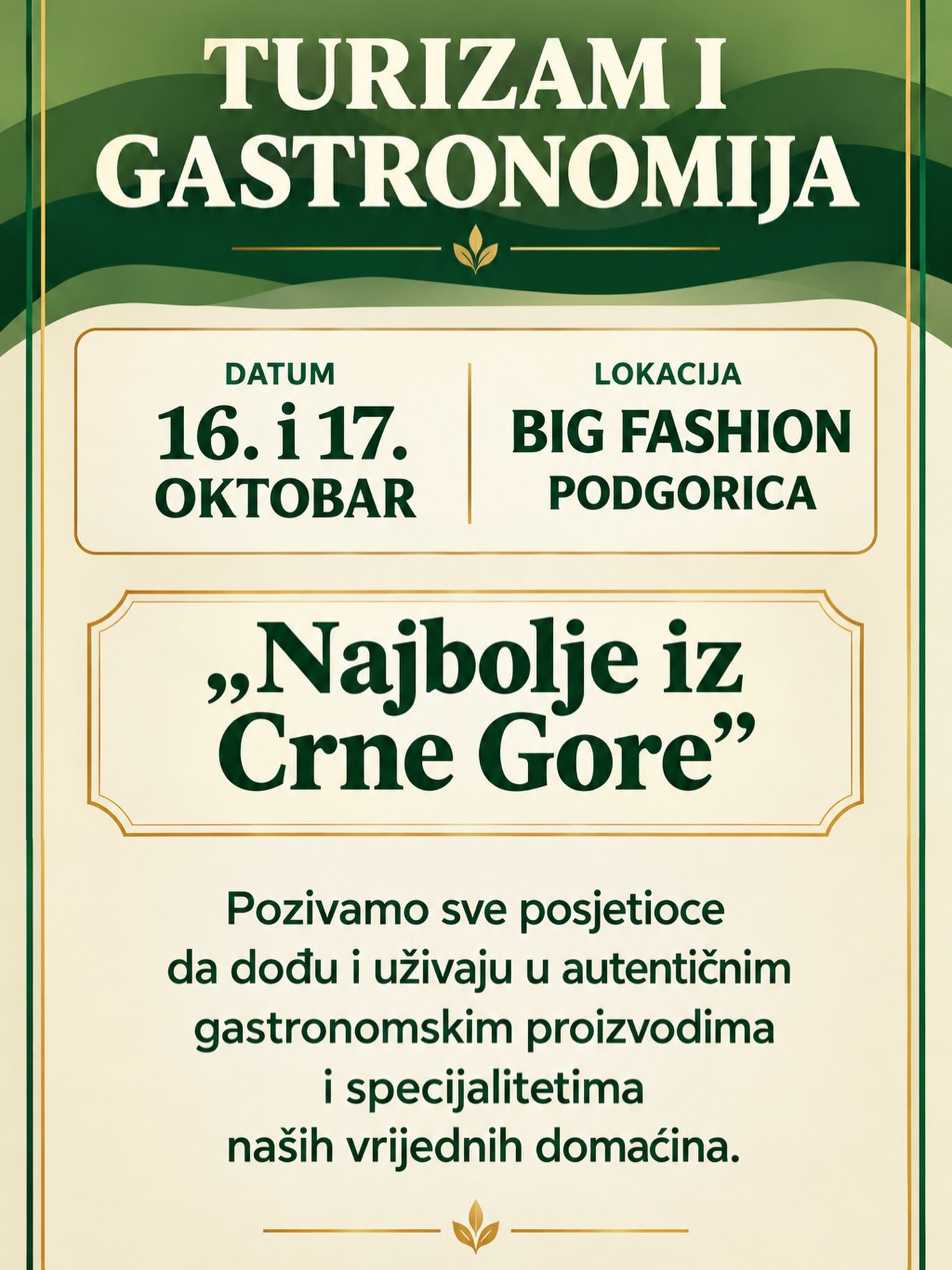 TURIZAM I GASTRONOMIJA, BIG FASHION