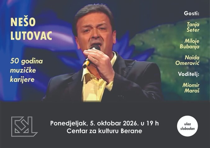 Koncert Nebojše - Neša Lutovca - 50 godina muzičke karijere, Centar za kulturu Berane