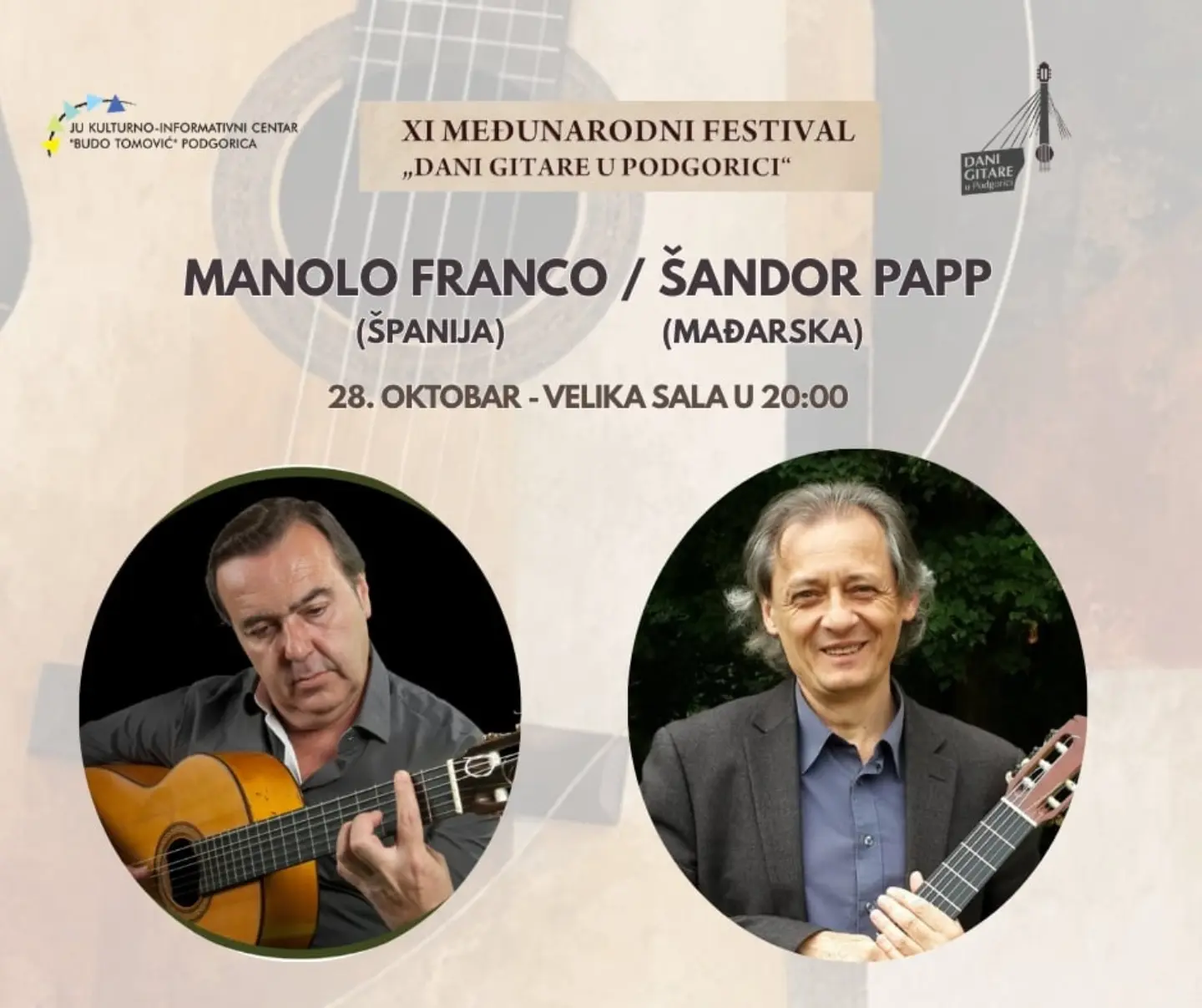 XI Međunarodni festival "Dani gitare u Podgorici" -- Koncert Šandora Papa, KIC 'Budo Tomović'