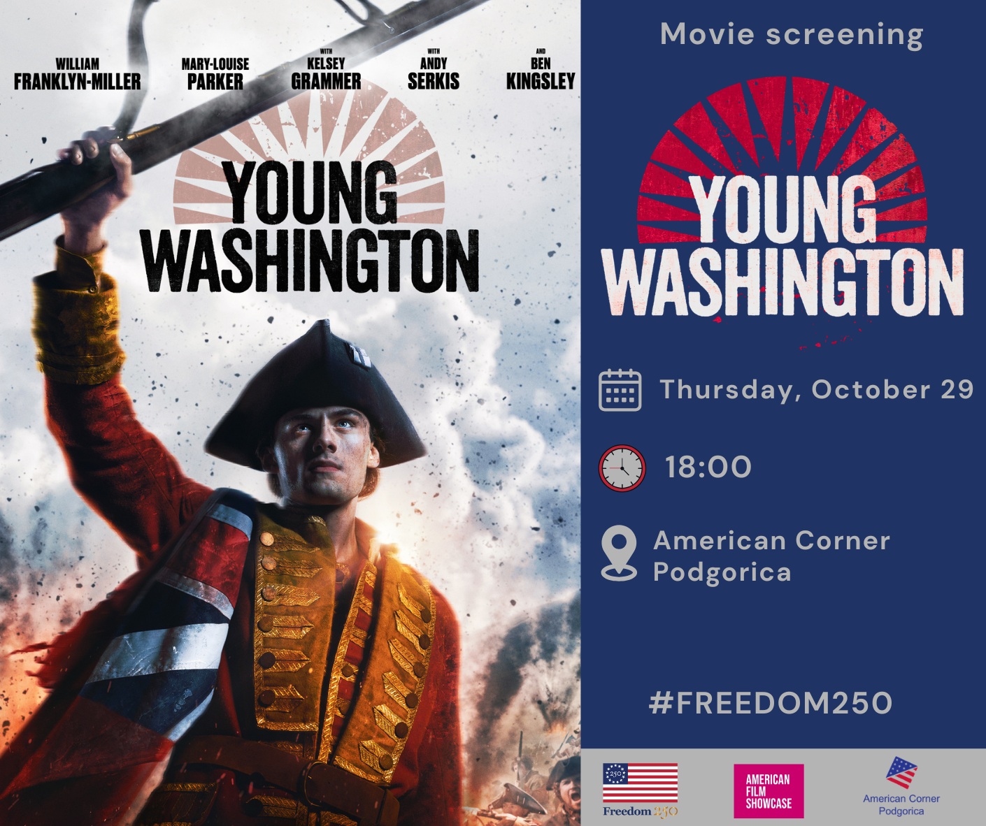 Projekcija filma "Mladi Vašington" (Young Washington), American Corner Podgorica