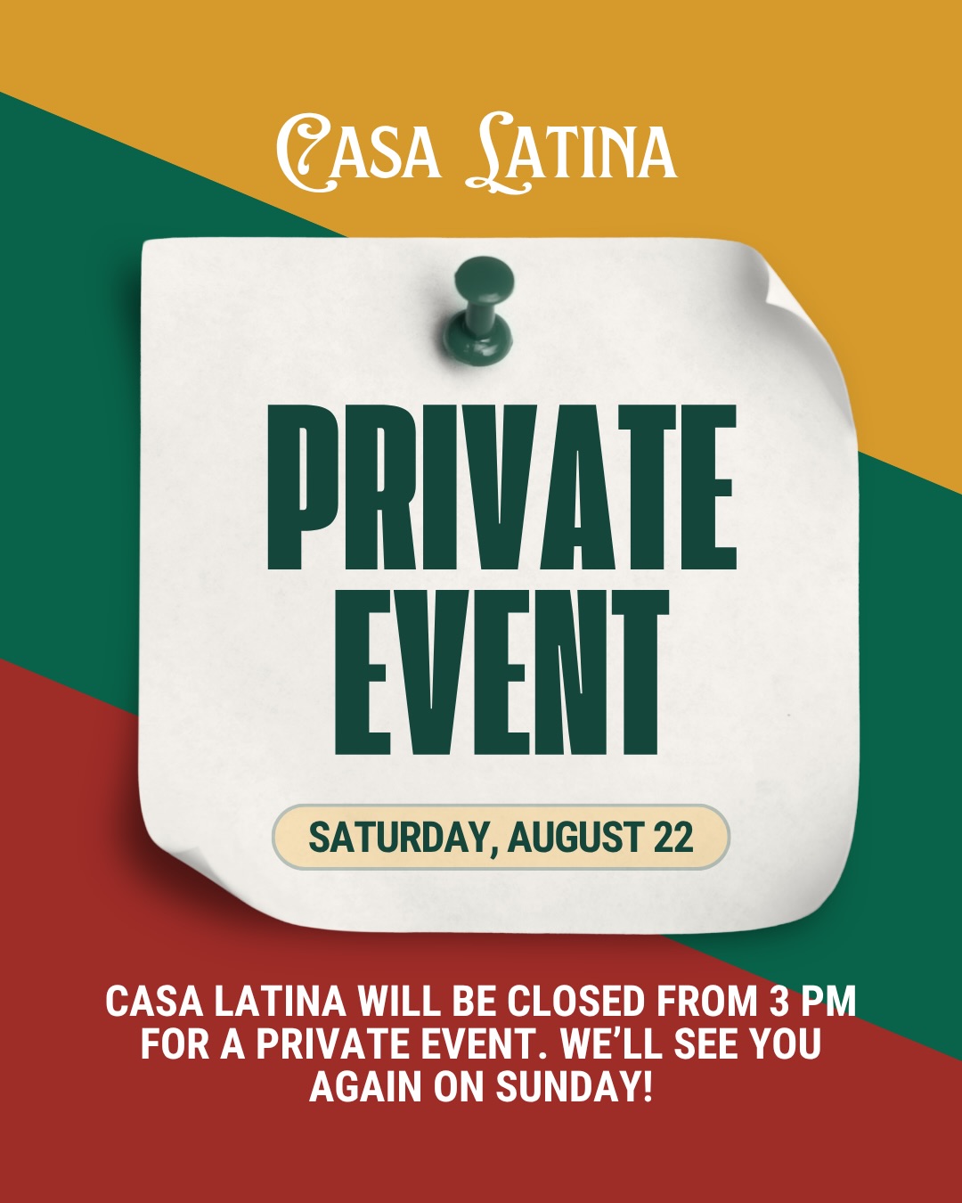 Private Event at Casa Latina, Casa Latina