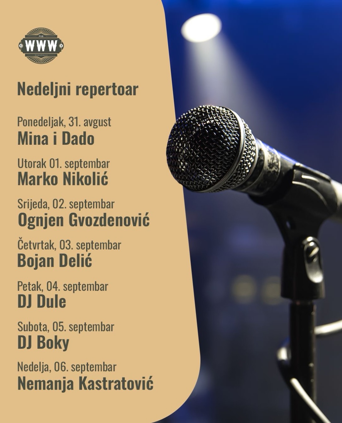 Nemanja Kastratovic, Pub WWW, Bokeška 4