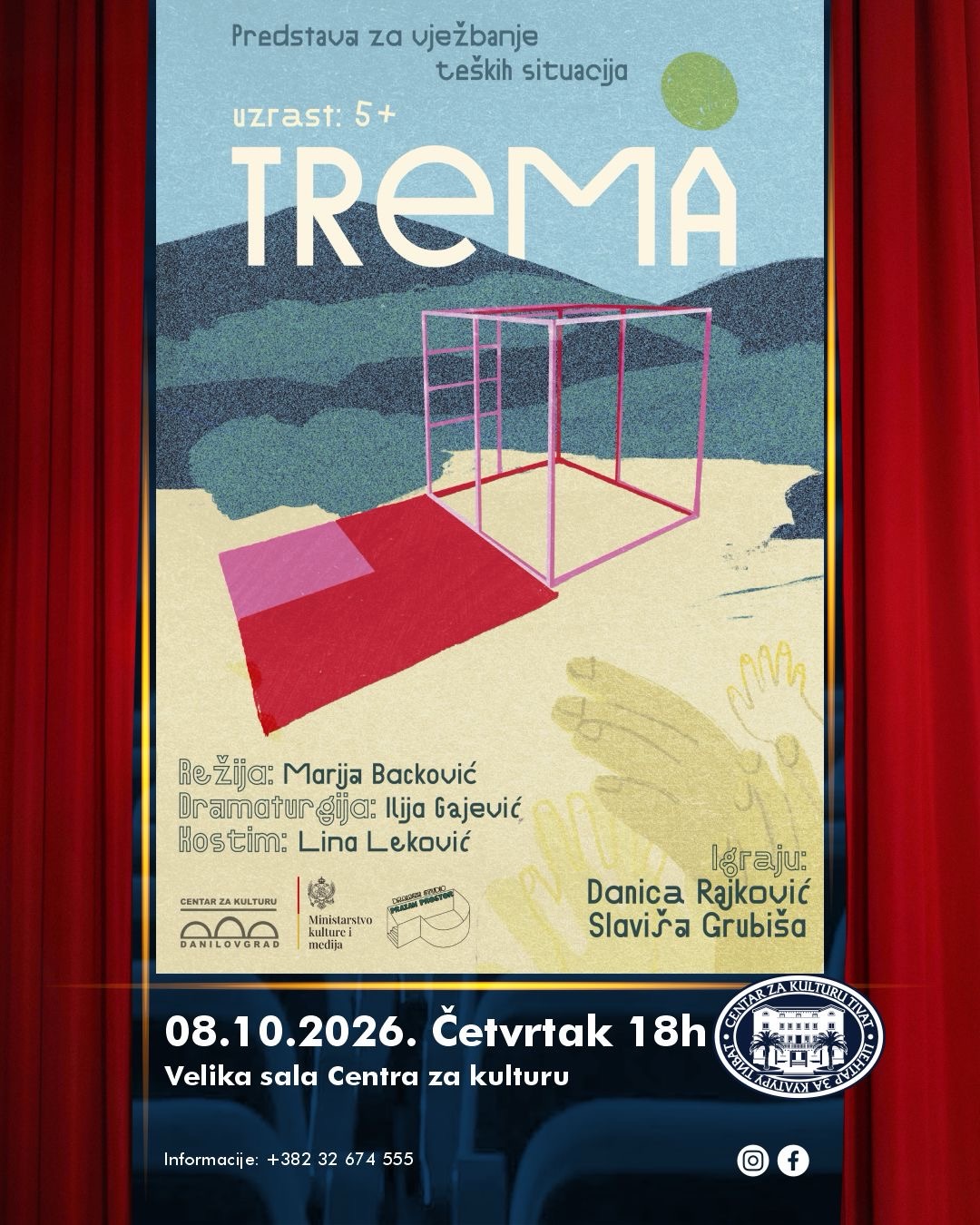 TREMA - predstava za vježbanje teških situacija (5+), Velika sala Centra za kulturu