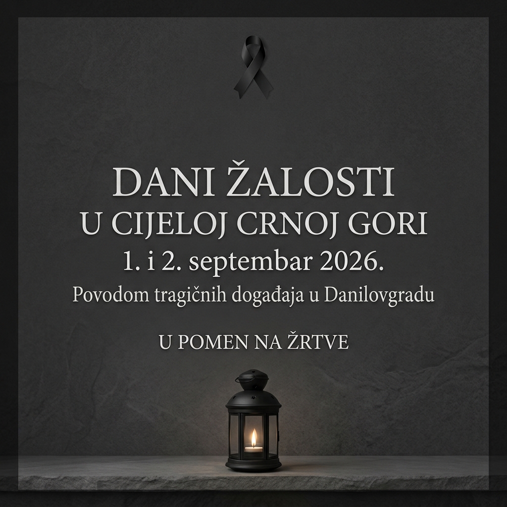 Dani žalosti 1 i 2 septembra zbog tragičnih dogaďaja u Danilovgradu