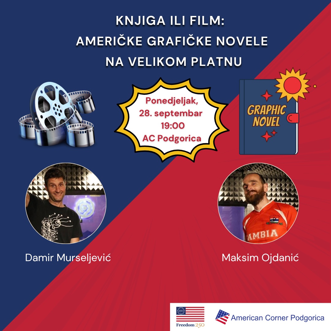 Knjiga ili film: Američke grafičke novele na velikom platnu, American Corner Podgorica