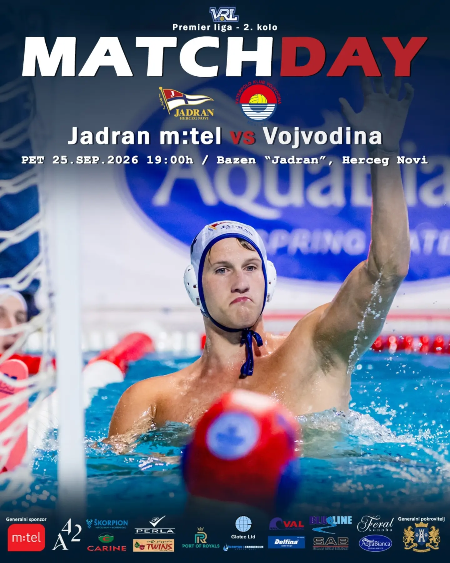 VRL 2. kolo: Jadran -- Vojvodina, Bazen Jadran