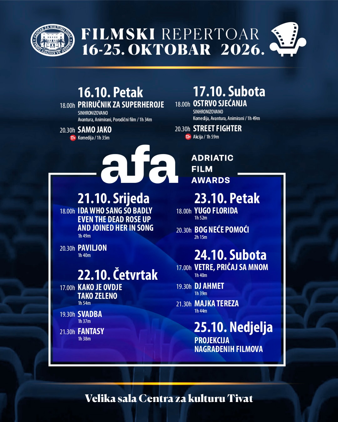 PAVILON, Velika sala Centra za kulturu Tivat