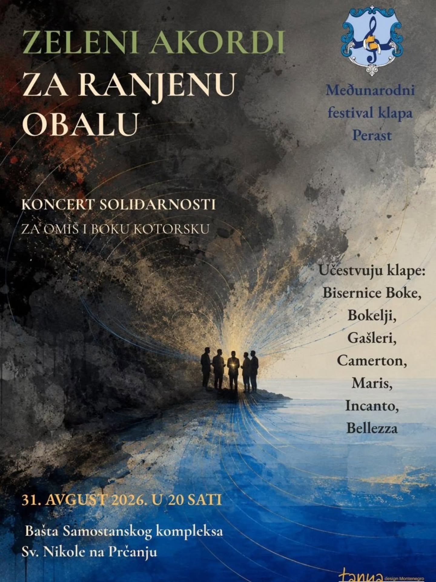 Zeleni akordi za ranjenu obalu - koncert solidarnosti za Omiš i Boku Kotorsku, Bašta samostanskog kompleksa Sv. Nikole na Prčanju