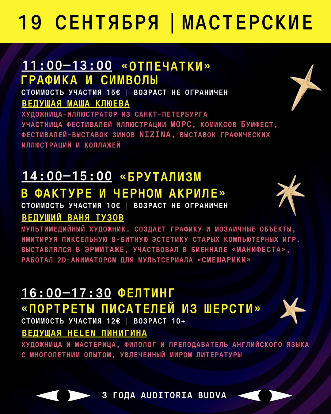 Мастерская «Фелтинг: портреты писателей из шерсти», Auditoria Budva