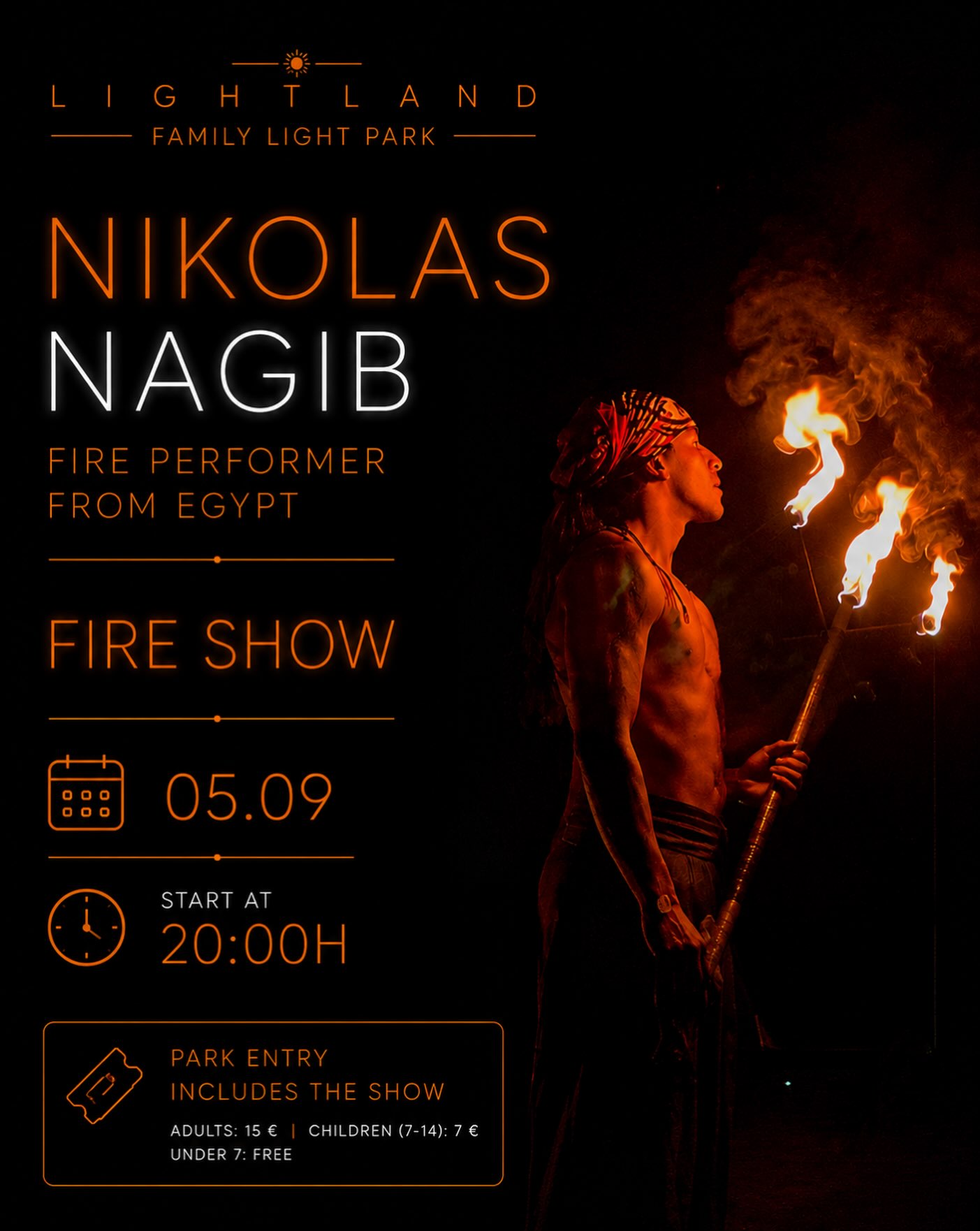 Fire Show by Nikolas Nagib, Парк LightLand