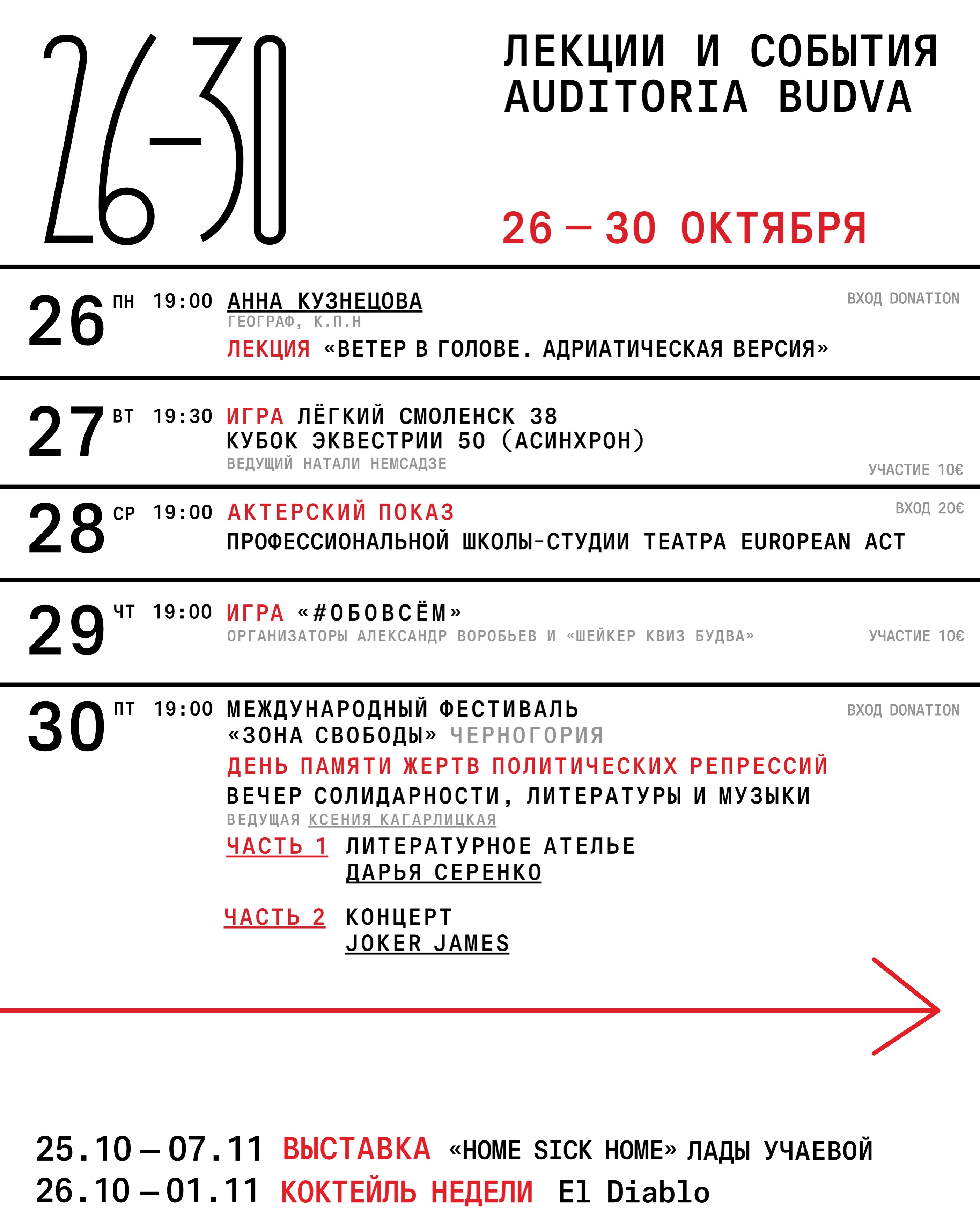 Актерский показ профессиональной школы-студии театра European Act, Auditoria Budva