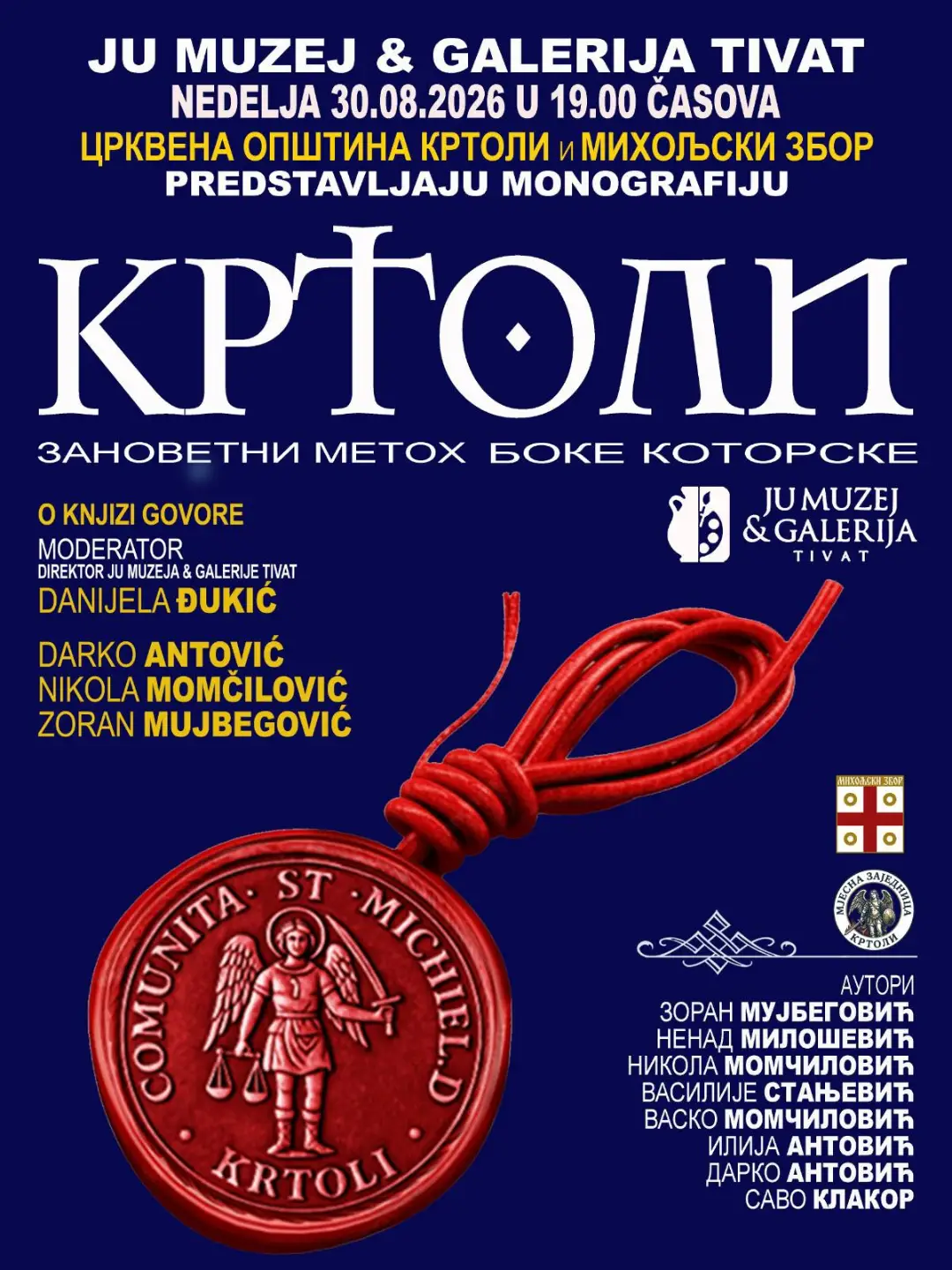 Predstavljanje monografije „Krtoli - Zanovetni metoh Boke Kotorske", Muzej i galerija Tivat