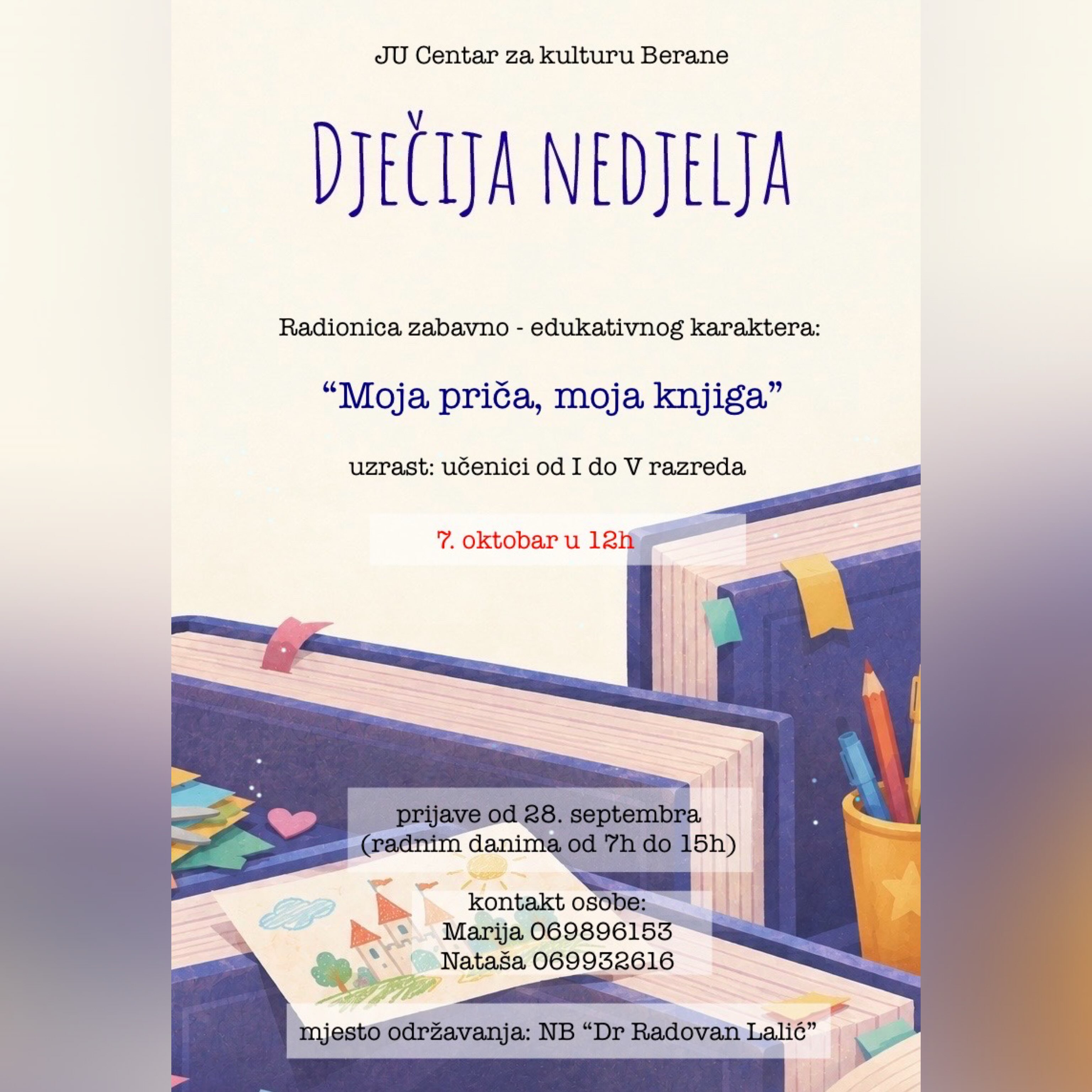 Radionica "Moja priča, moja knjiga", Narodna biblioteka "Dr Radovan Lalić"