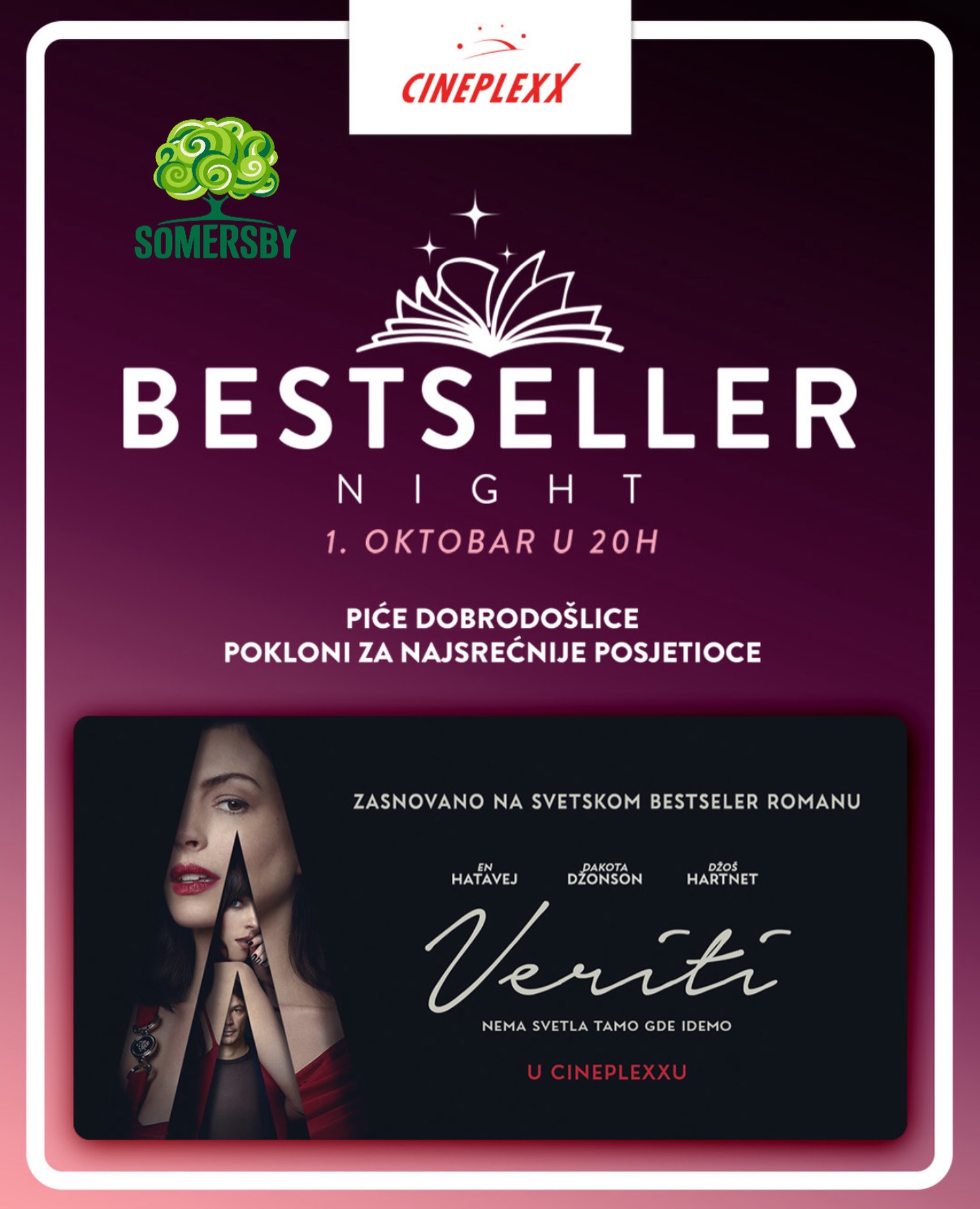 Bestseller Night: Premijera filma Veriti, Cineplexx Big Fashion