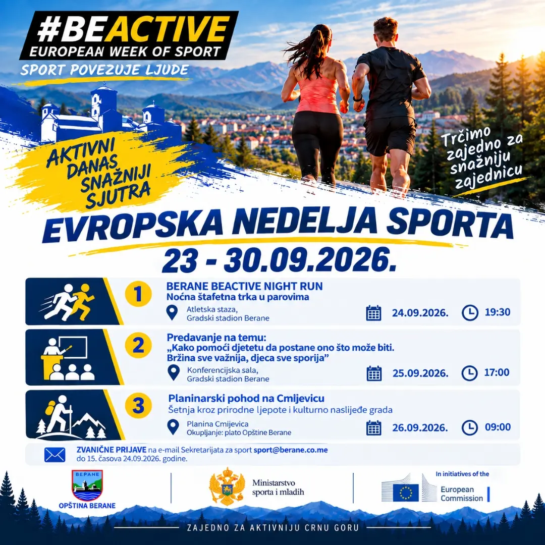 Berane BeActive Night Run - Noćna štafetna trka u parovima, Gradski stadion Berane