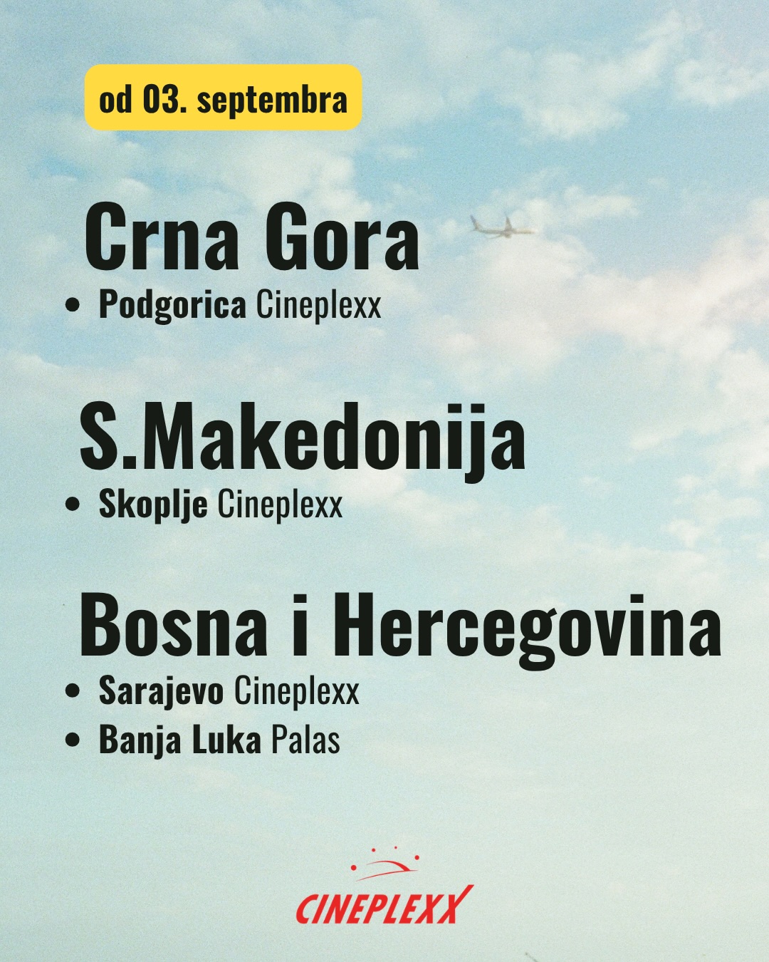 Yugo ide u Ameriku, Cineplexx