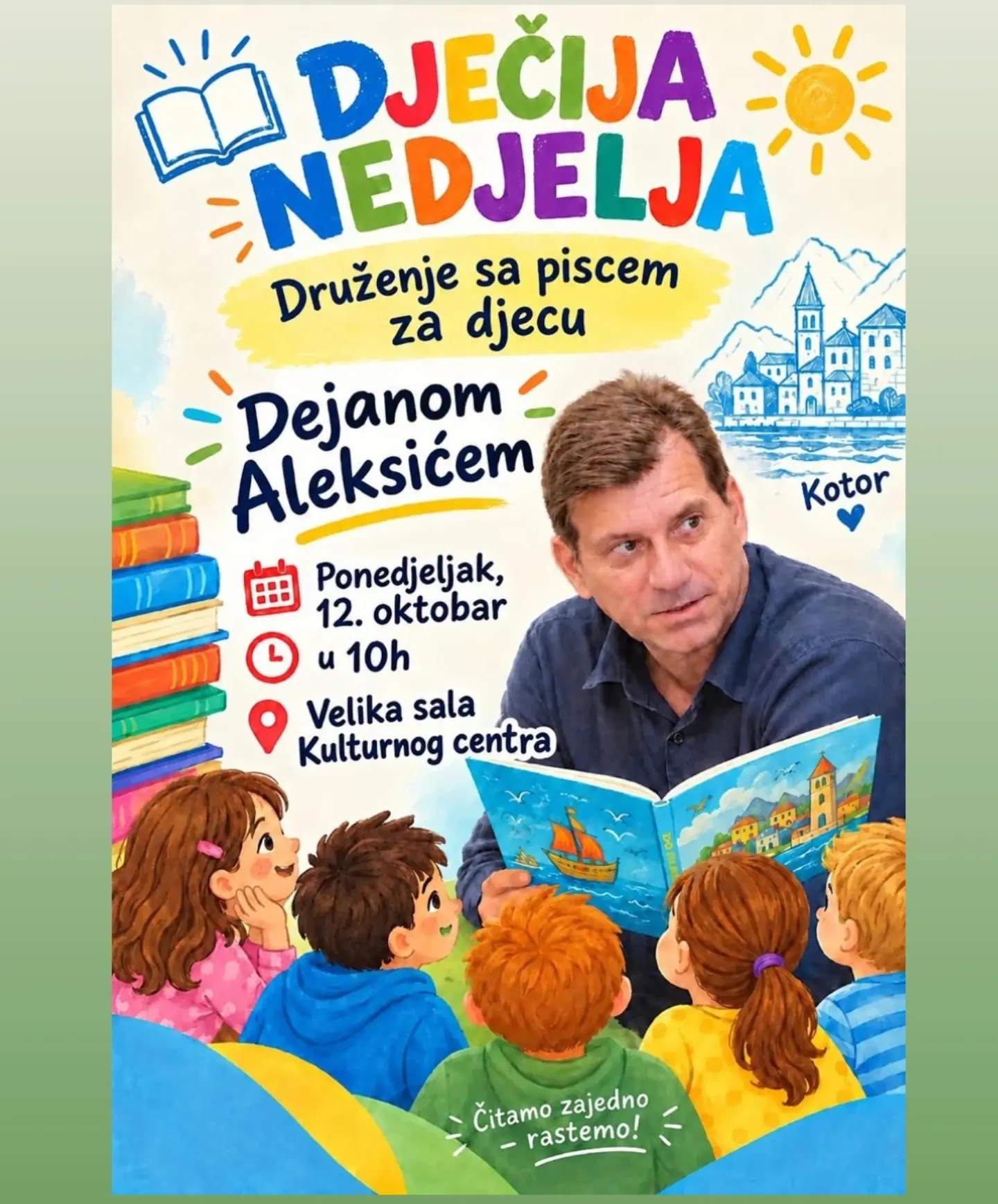 Dječija nedjelja: Druženje sa Dejanom Aleksićem, Kulturni centar Kotor