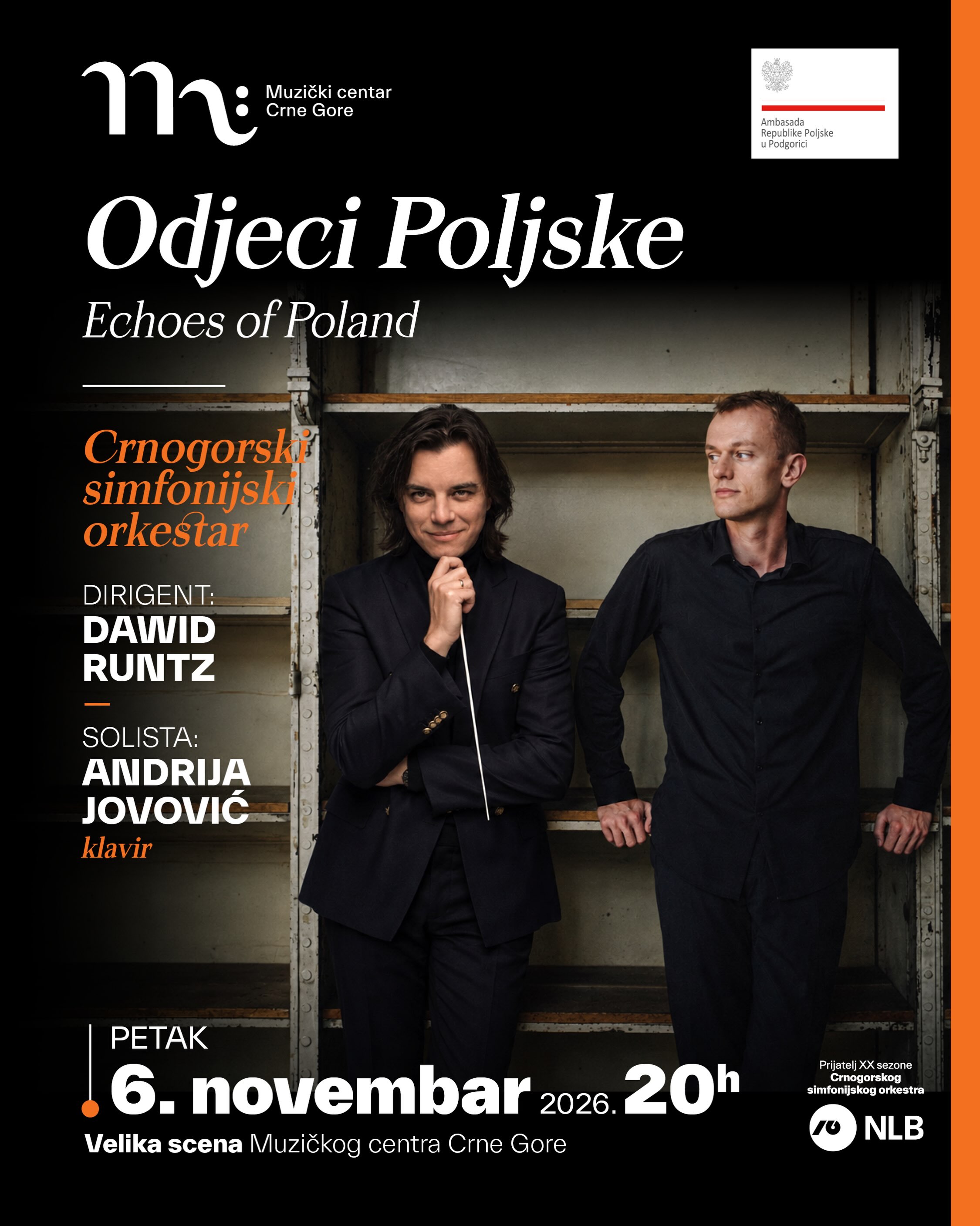 Odjeci Poljske -- koncert Crnogorskog simfonijskog orkestra, Velika scena Muzičkog centra Crne Gore