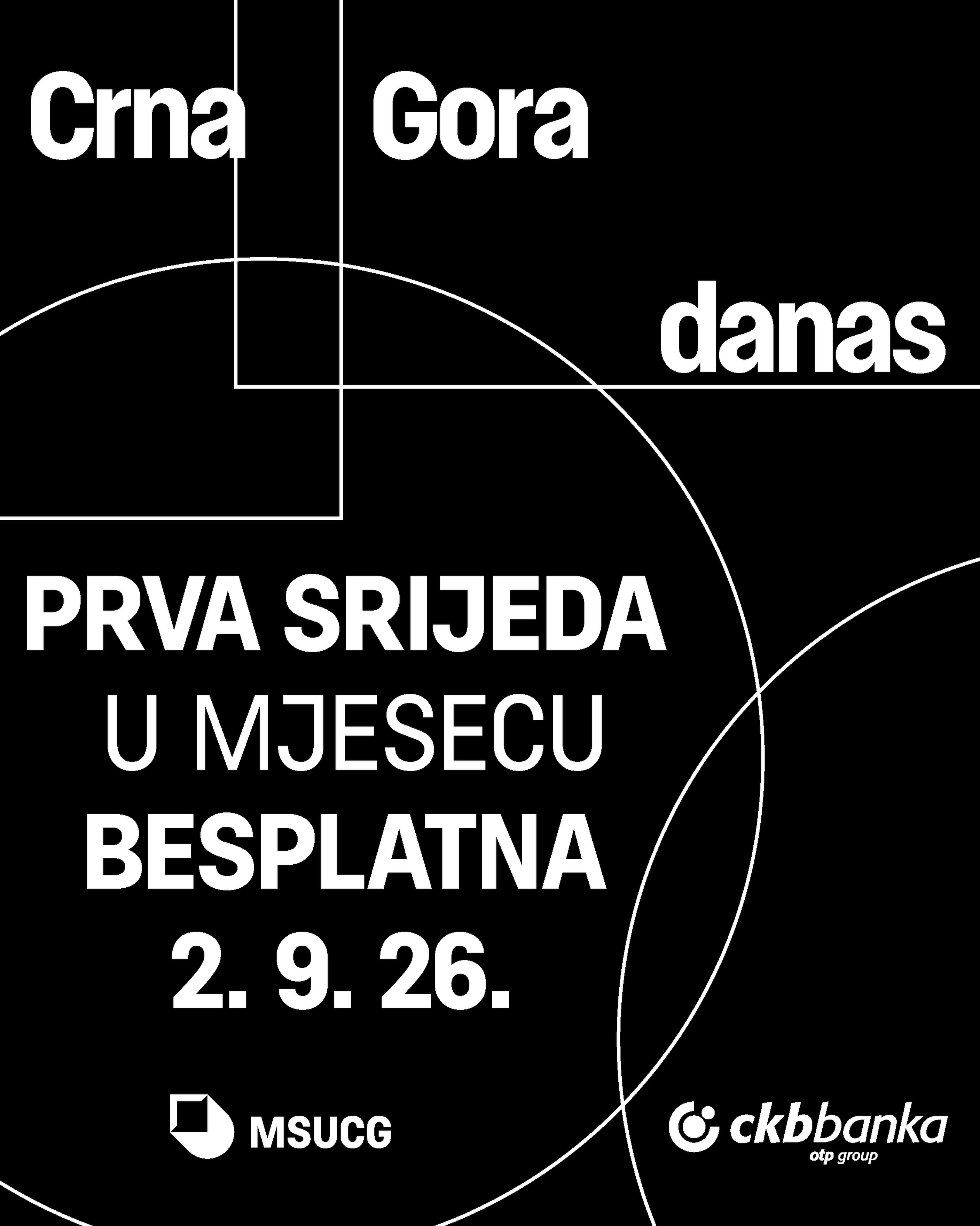 Prva srijeda u mjesecu - besplatan ulaz u MSUCG: „Crna Gora danas 2026", MSUCG