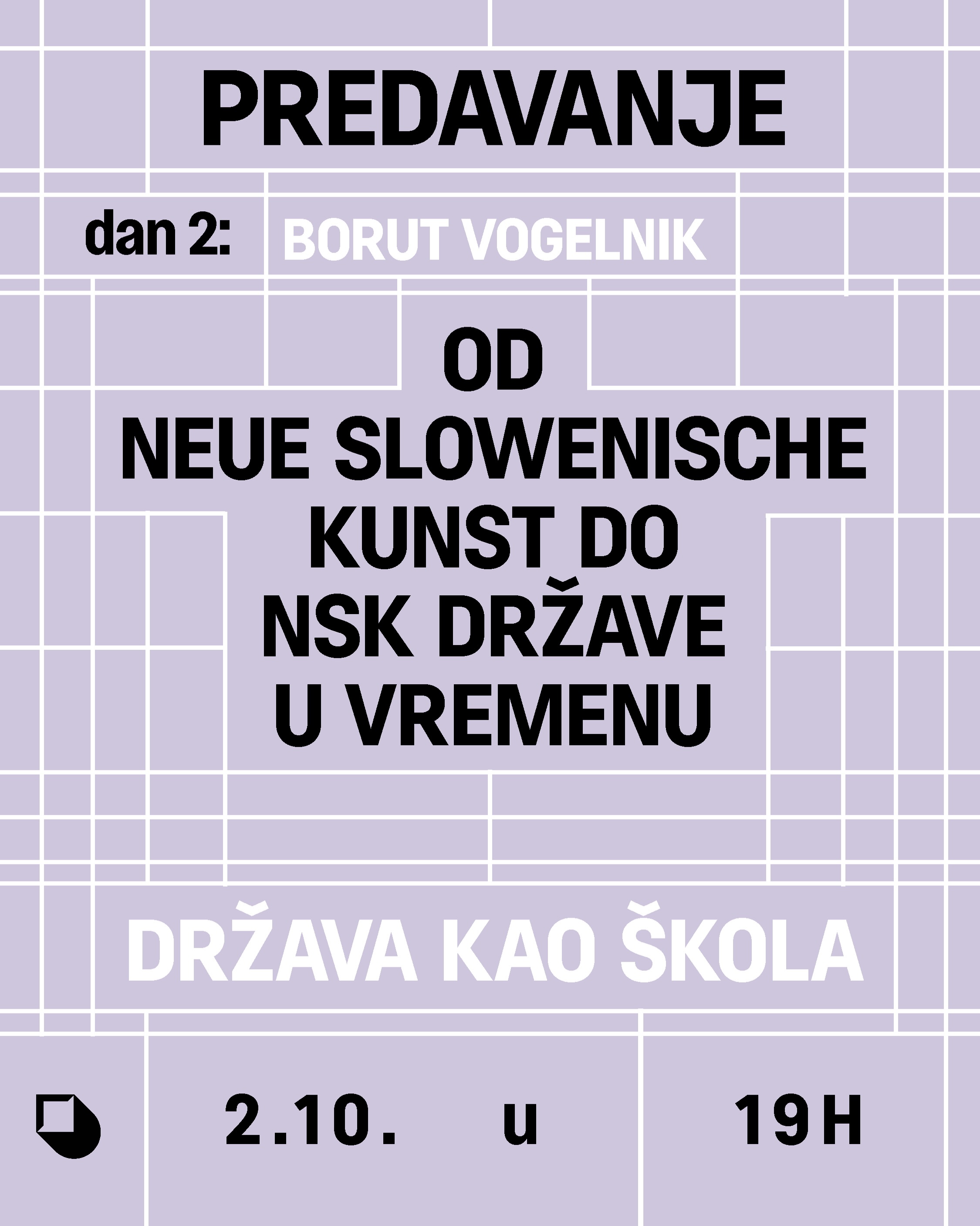 PREDAVANJE: Predznaci nove države -- Borut Vogelnik, Galerija MSUCG (Njegoševa 2)