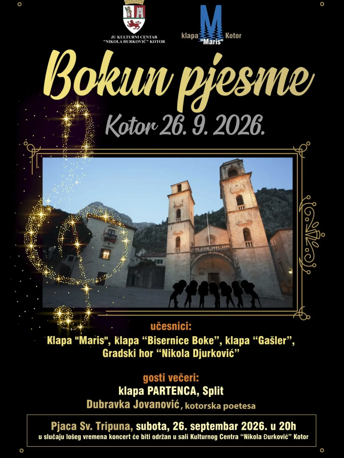 Bokun pjesme - koncert klapske pjesme, Kulturni centar Kotor