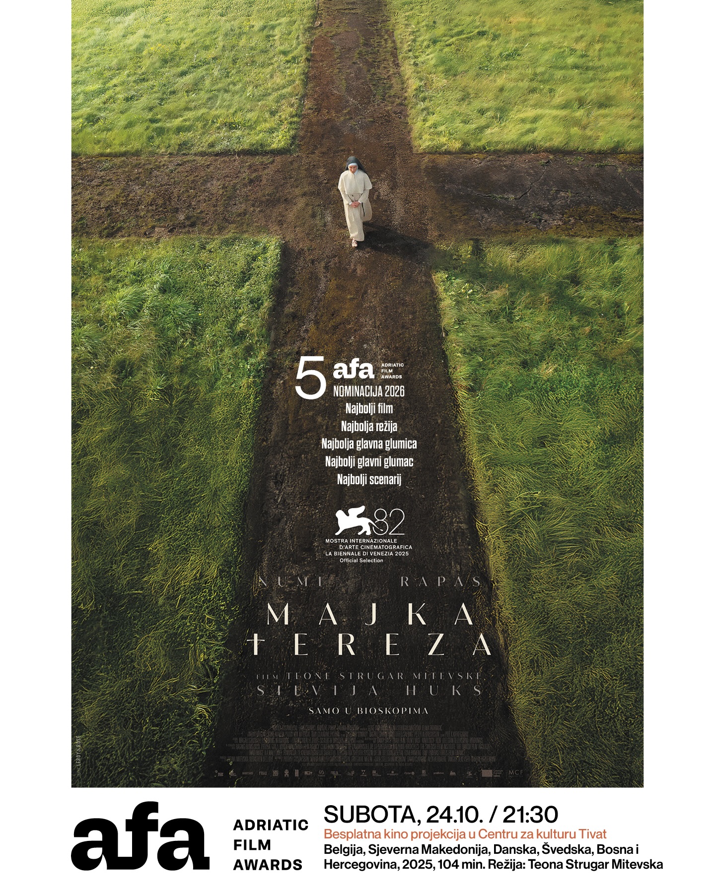 Adriatic Film Awards -- projekcija filma "Majka" (Mother), Centar za kulturu Tivat