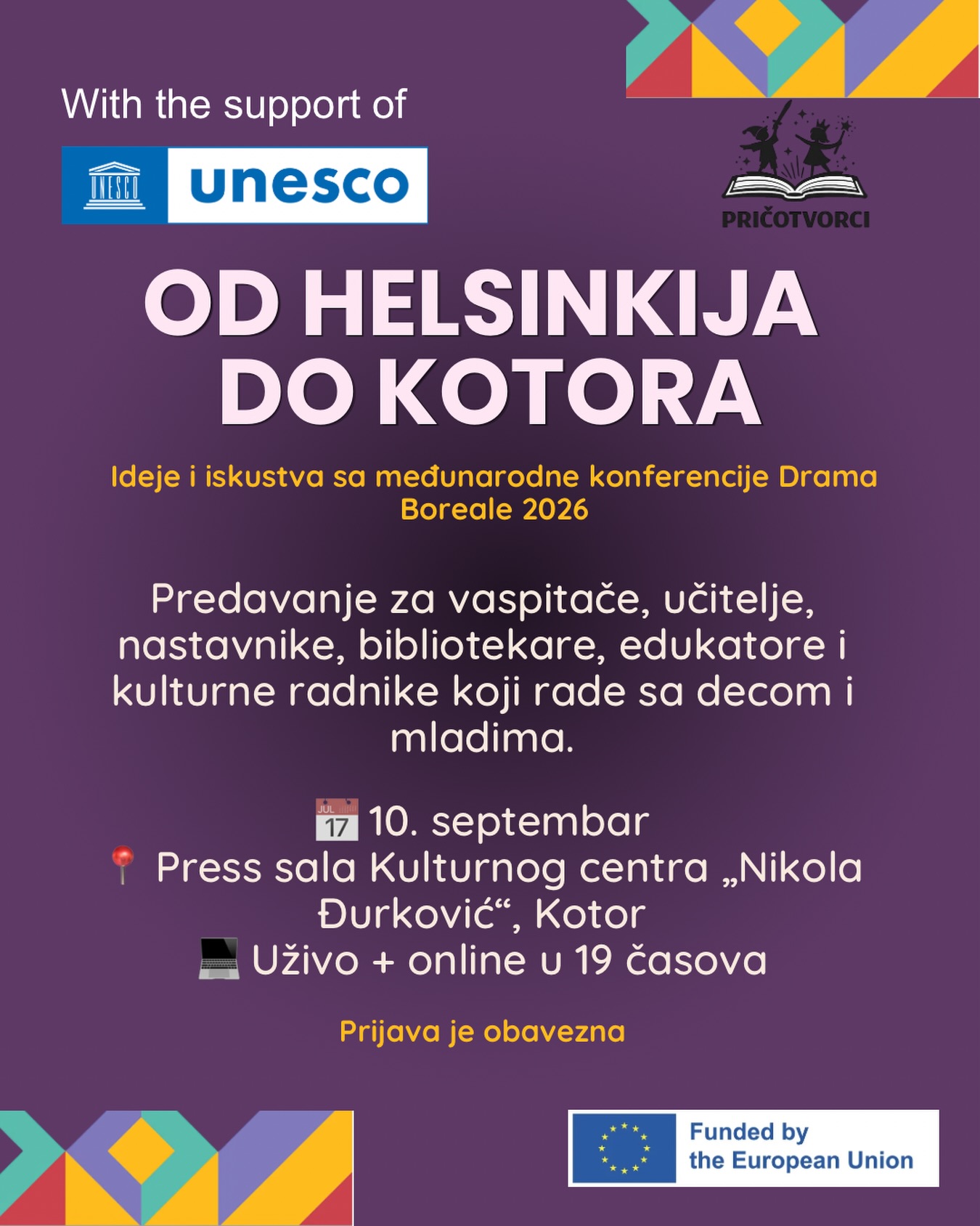 Od Helsinkija do Kotora: Ideje i iskustva sa medunarodne konferencije Drama Boreale 2026, Press sala Kulturnog centra Nikola Đurković